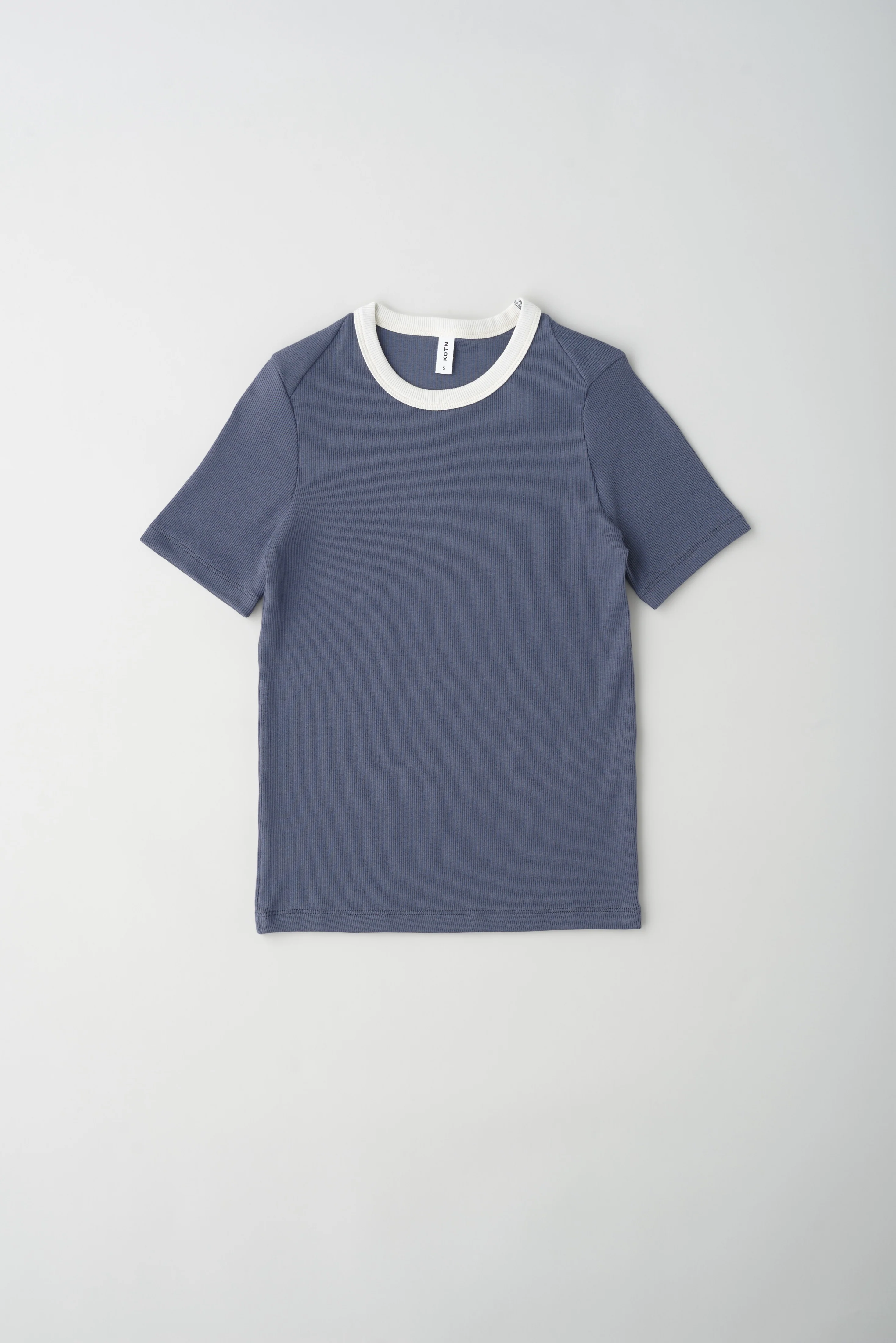 Women's Fitted Rib Tee in Dark Dusk/Marshmallow - Image 6