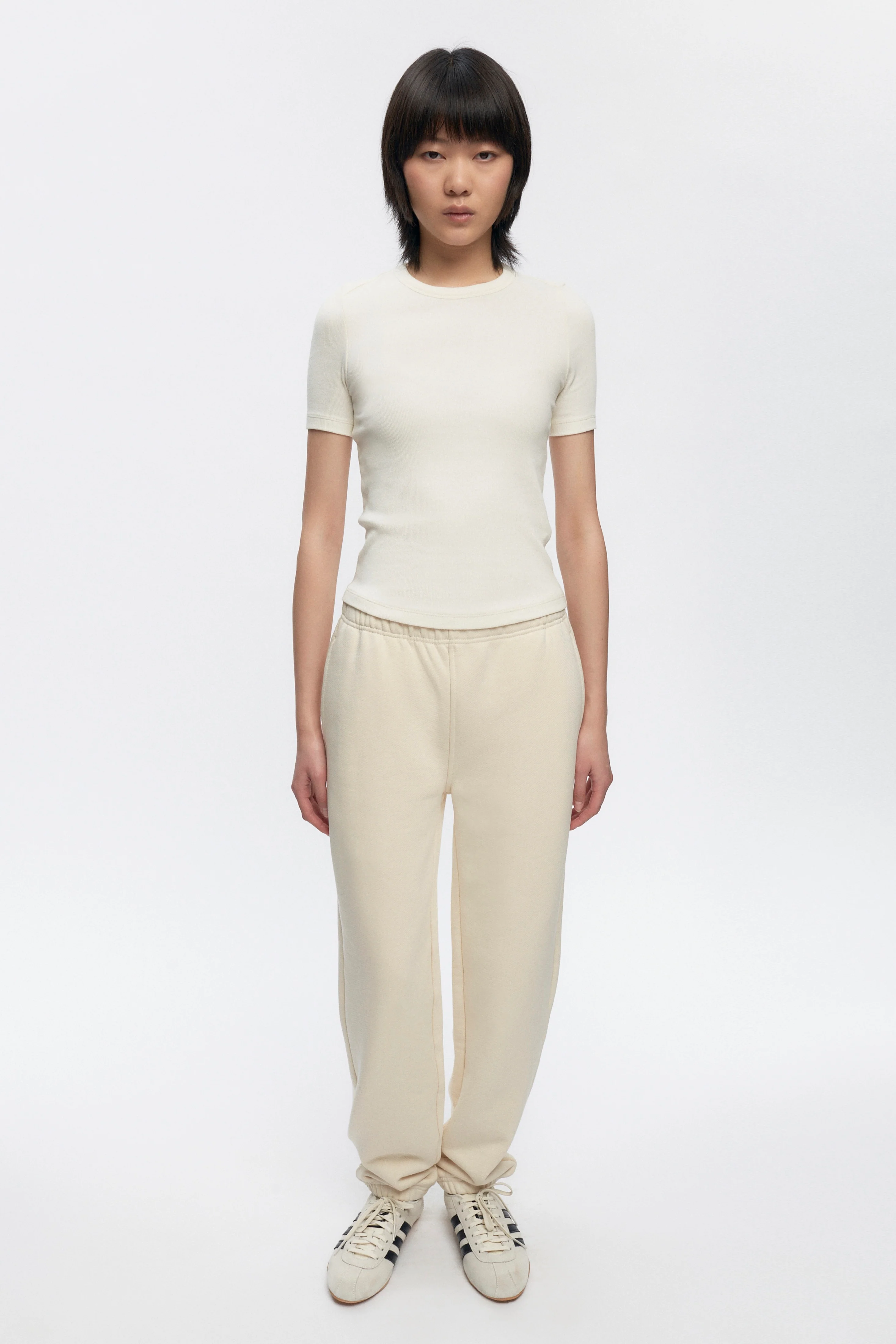 Women's Fitted Rib Tee in Marshmallow - Image 2