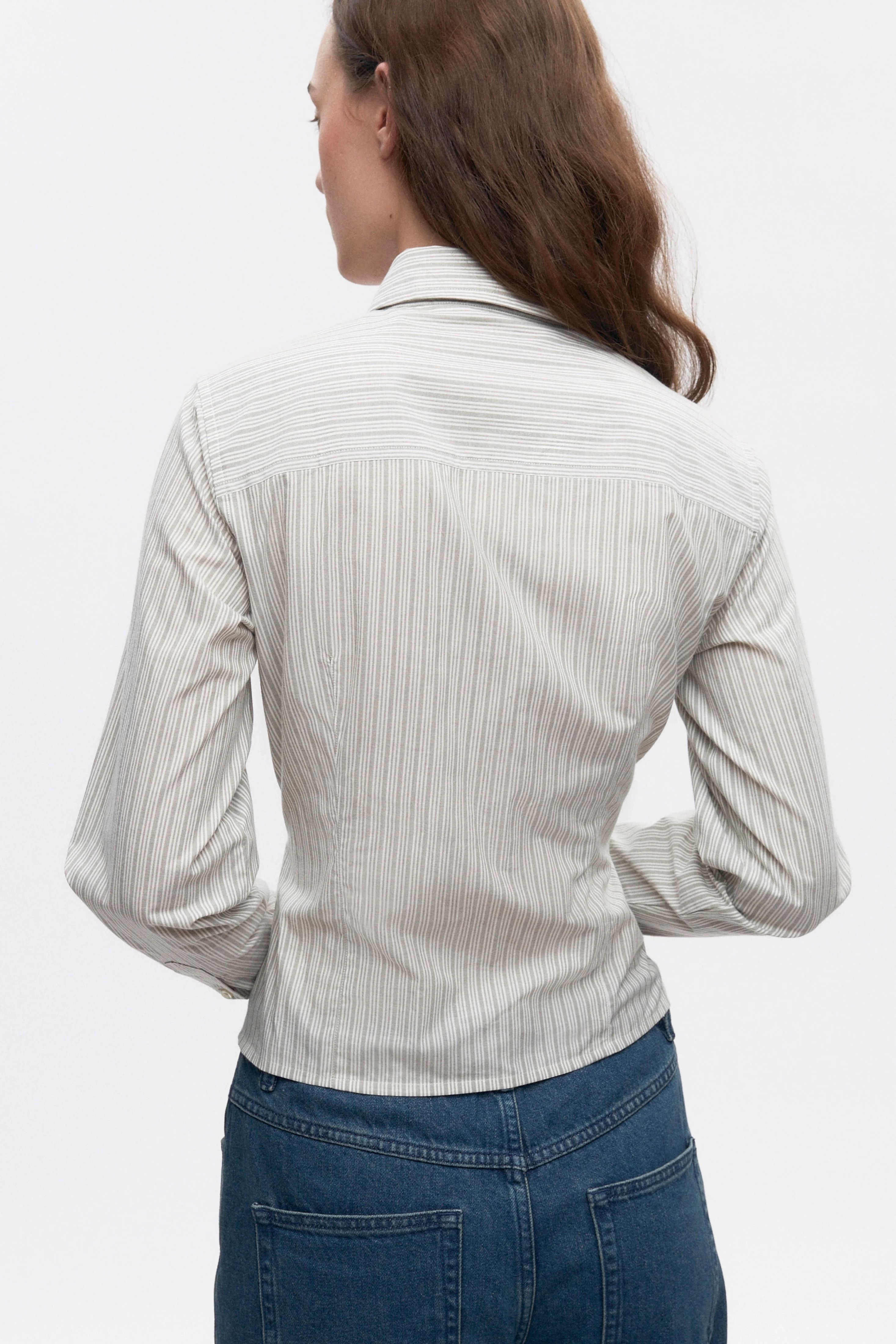 Women's Fitted Shirt in Desert Stripe - Image 3