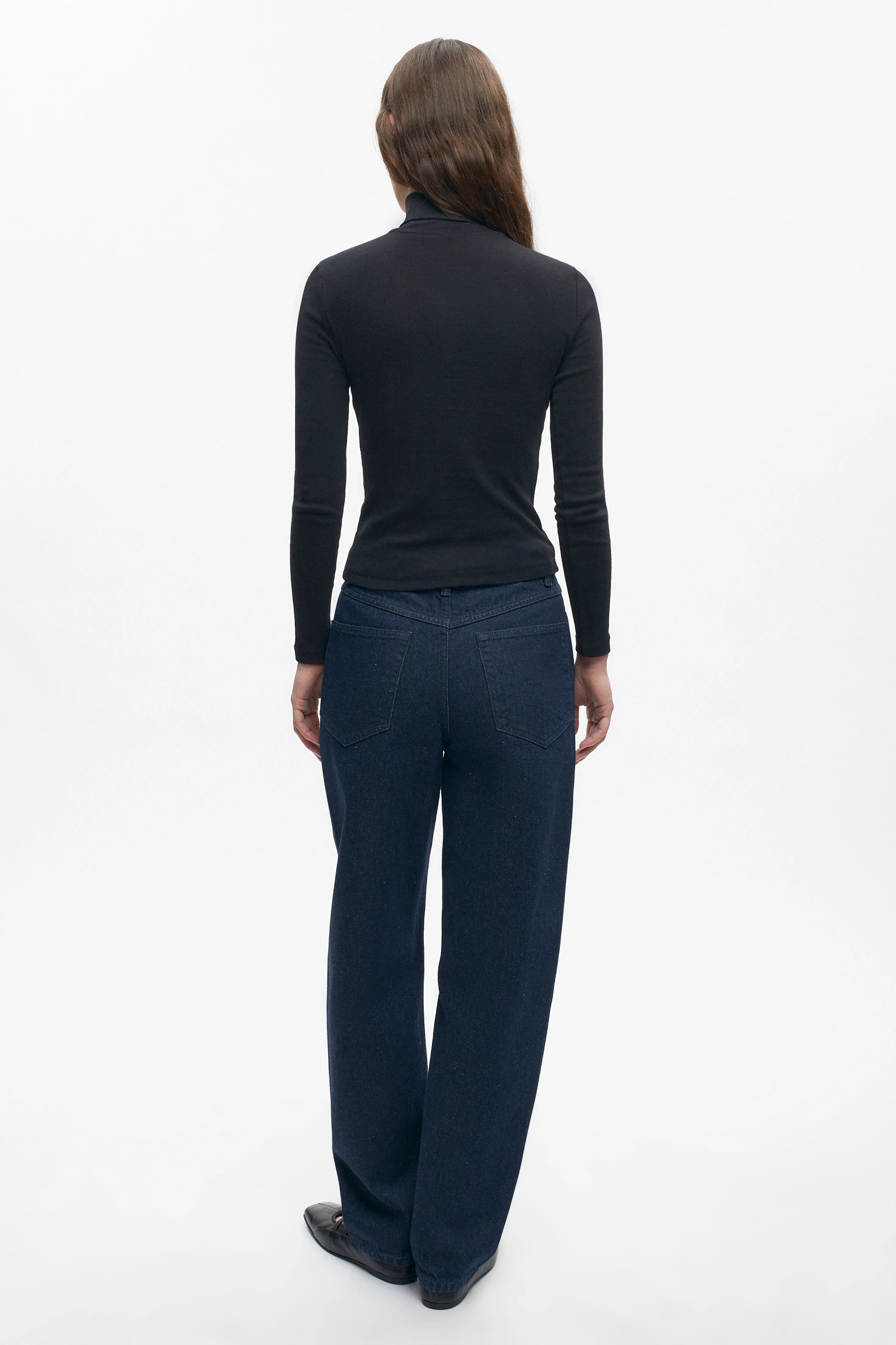 Women's Fitted Turtleneck in Black - Image 6