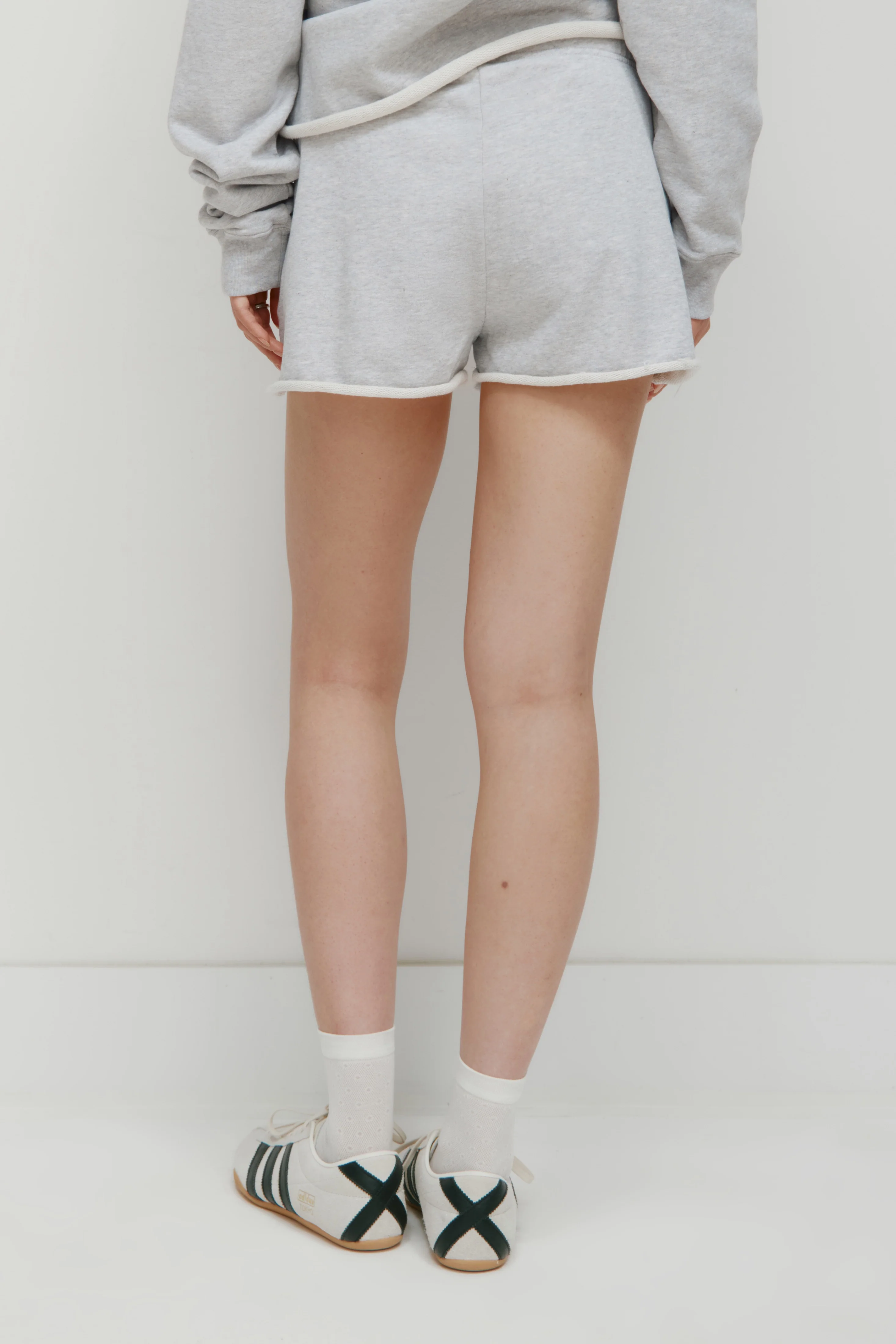 Women's French Terry Cutoff Mini Short in Cloud Mix - Image 4