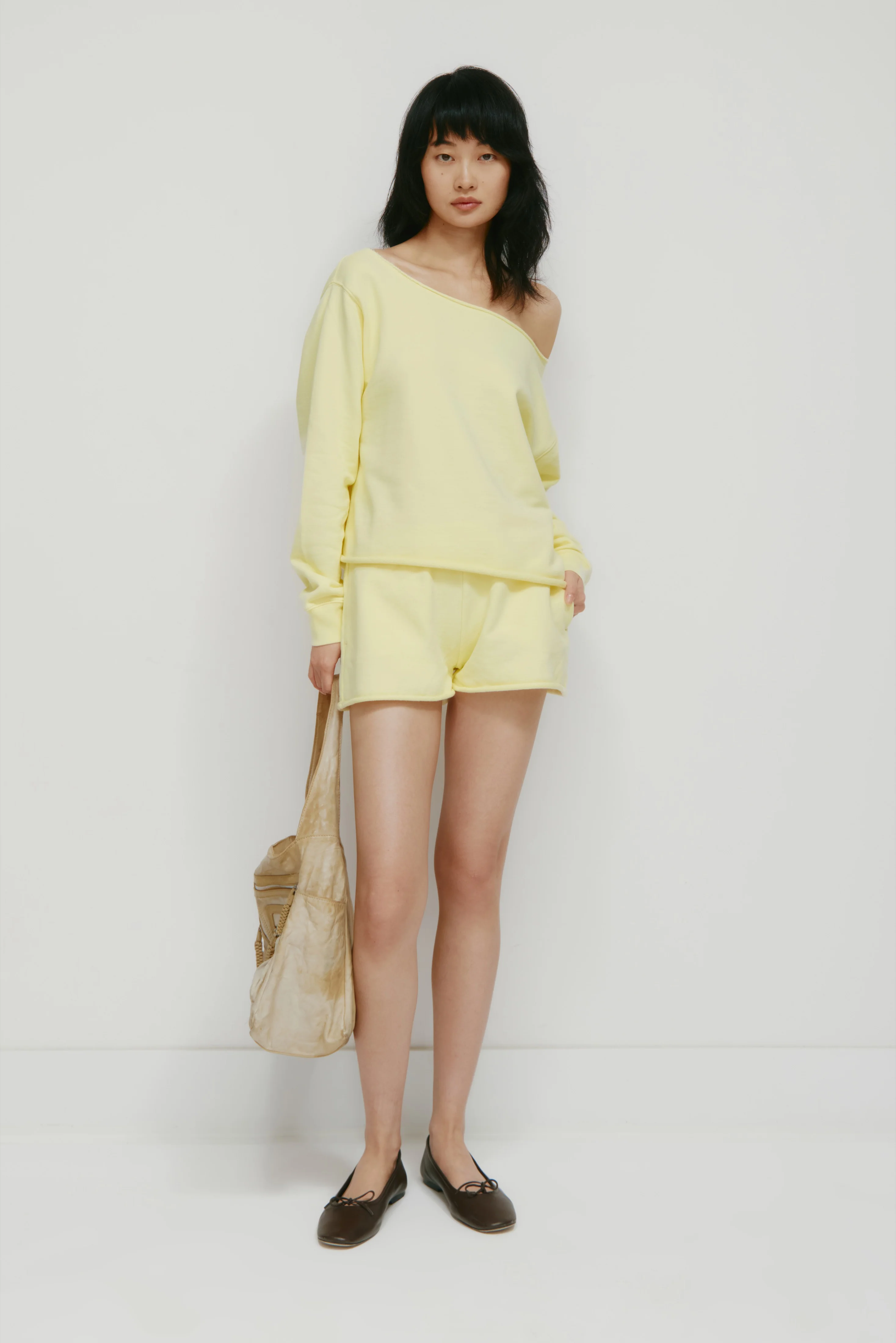 Women's French Terry Cutoff Sweatshirt in Sorbet