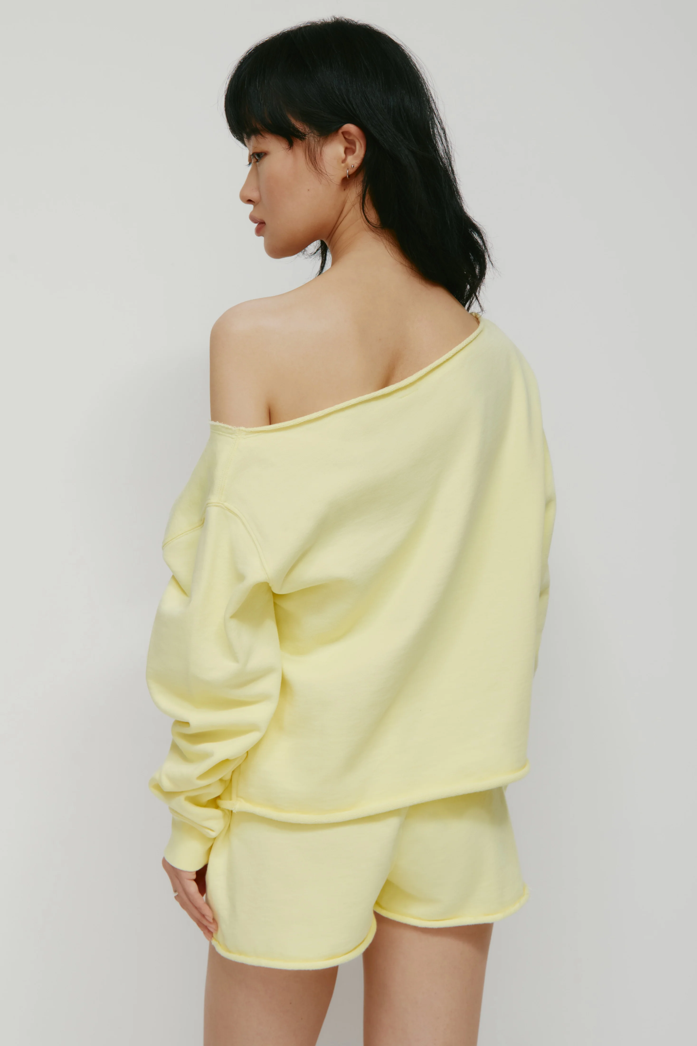 Women's French Terry Cutoff Sweatshirt in Sorbet - Image 4