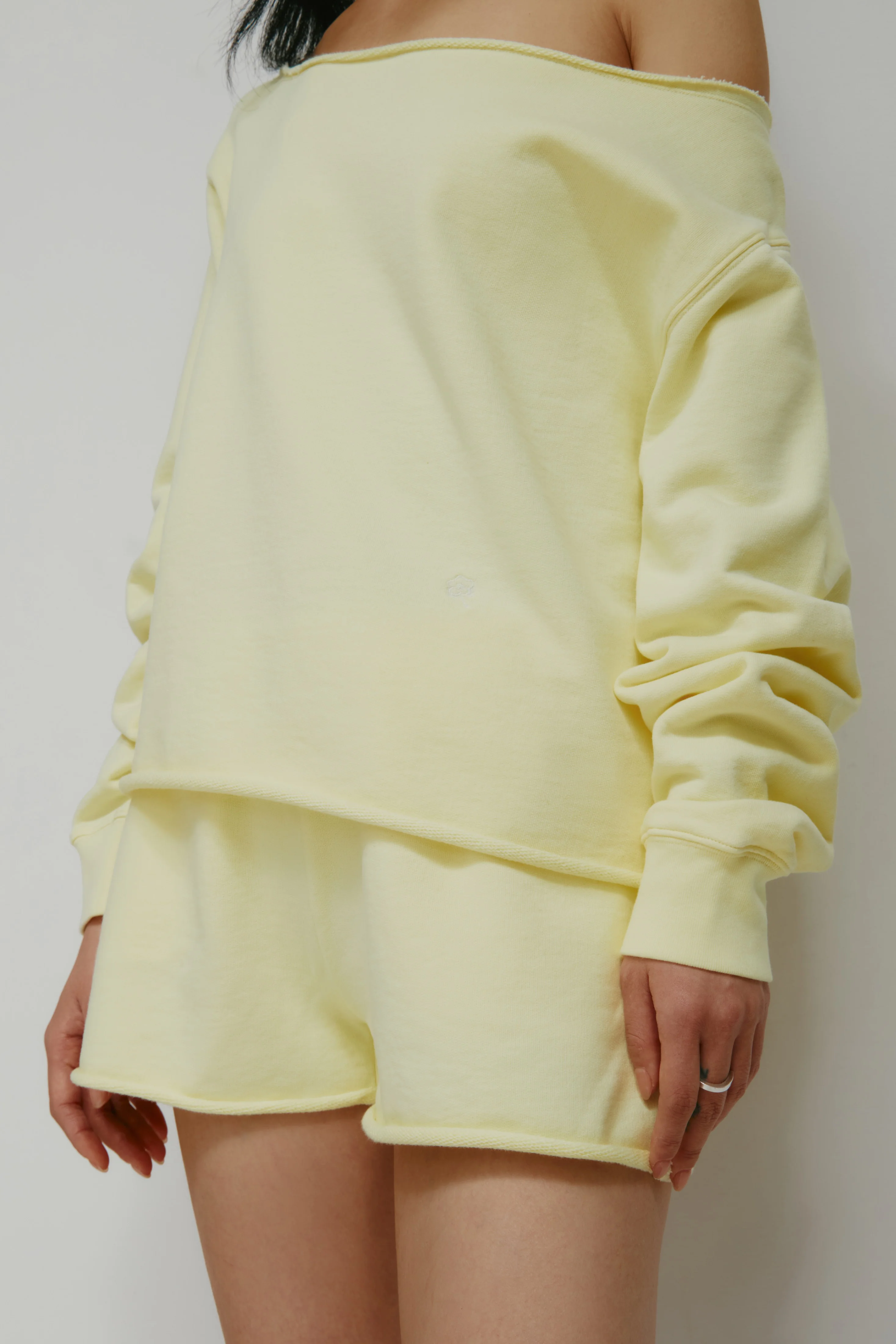 Women's French Terry Cutoff Sweatshirt in Sorbet - Image 5