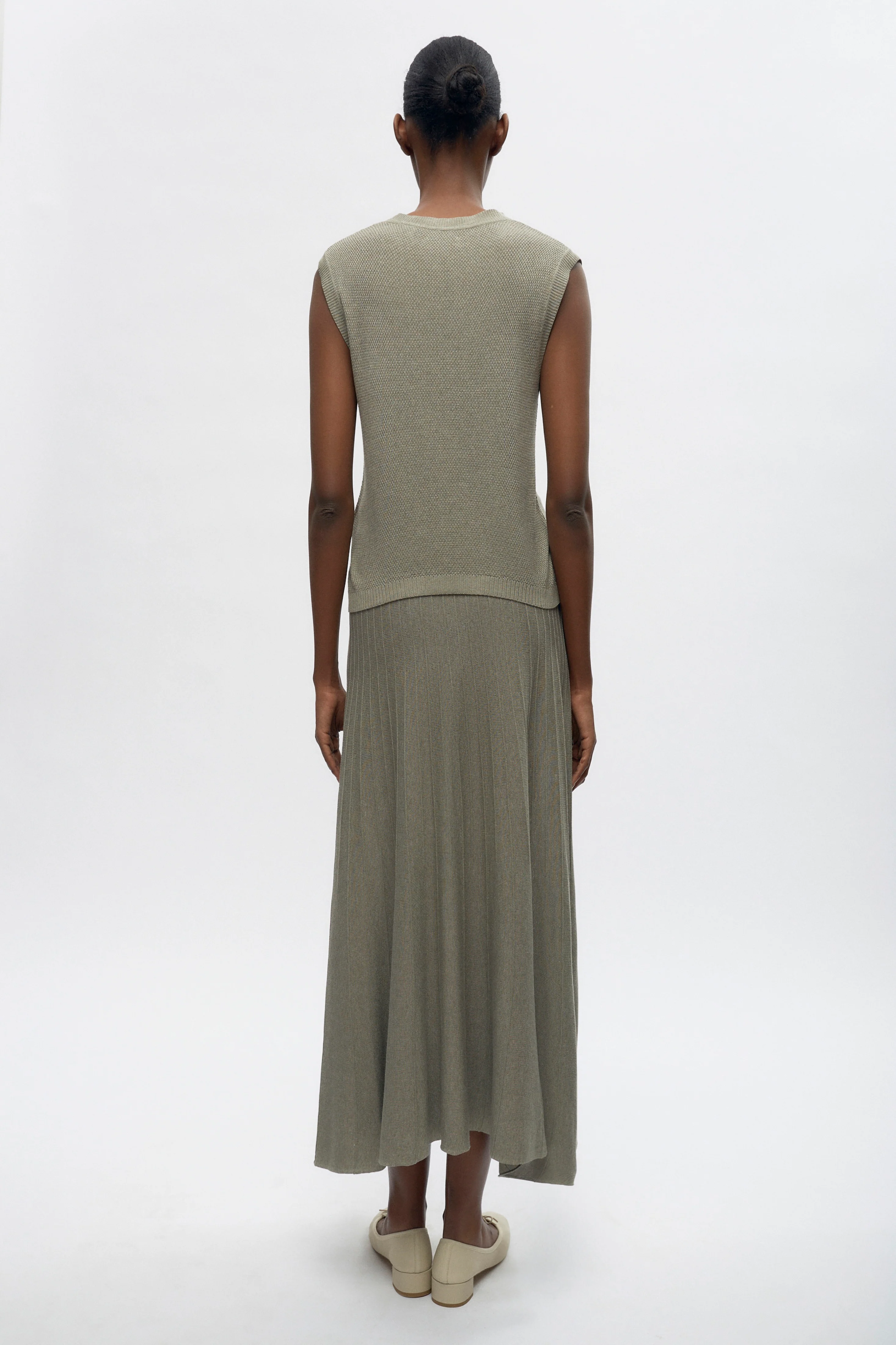 Women's Gezira Knit Skirt in Dune Grass - Image 5