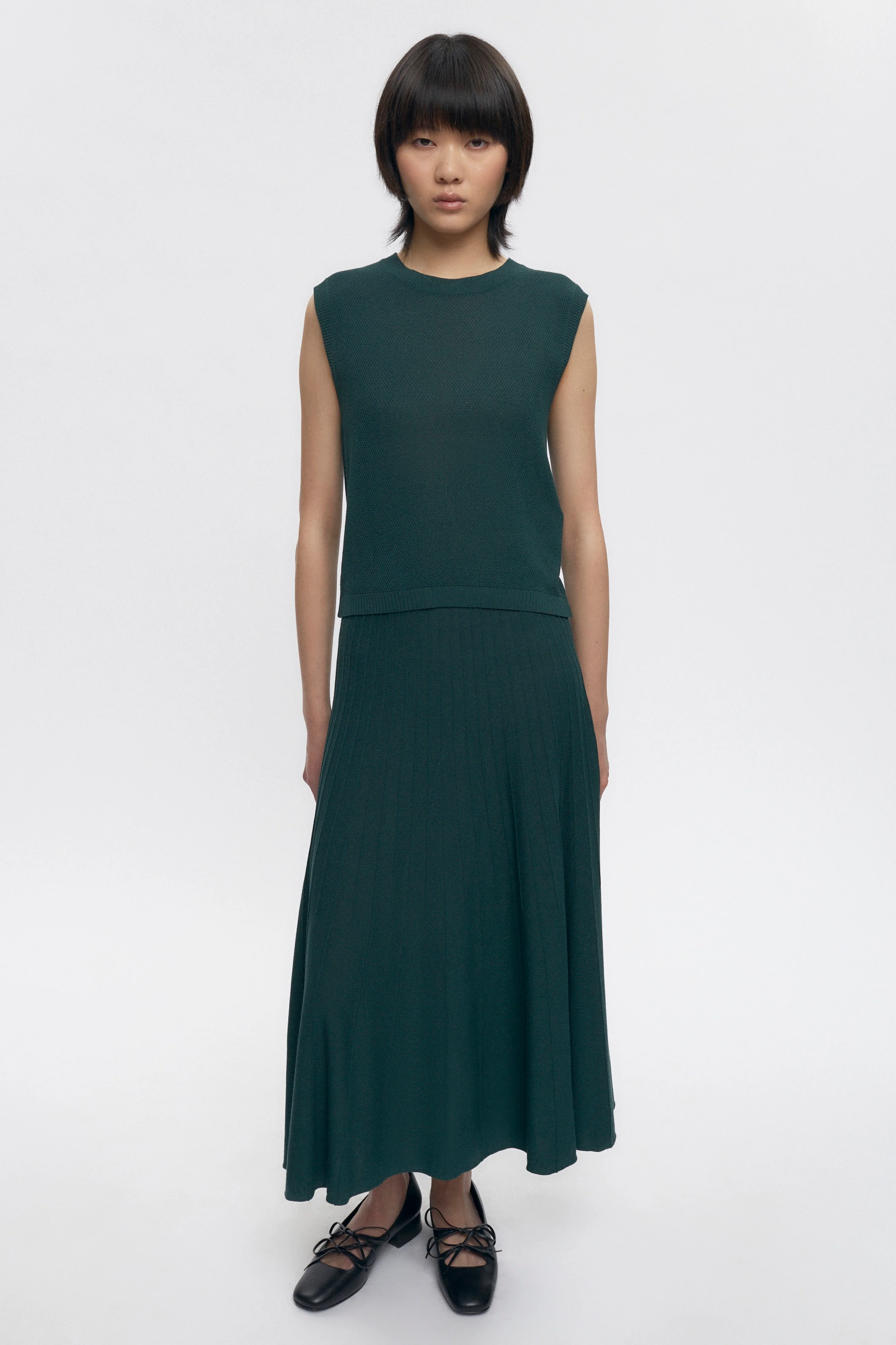 Women's Gezira Knit Skirt in Racing Green