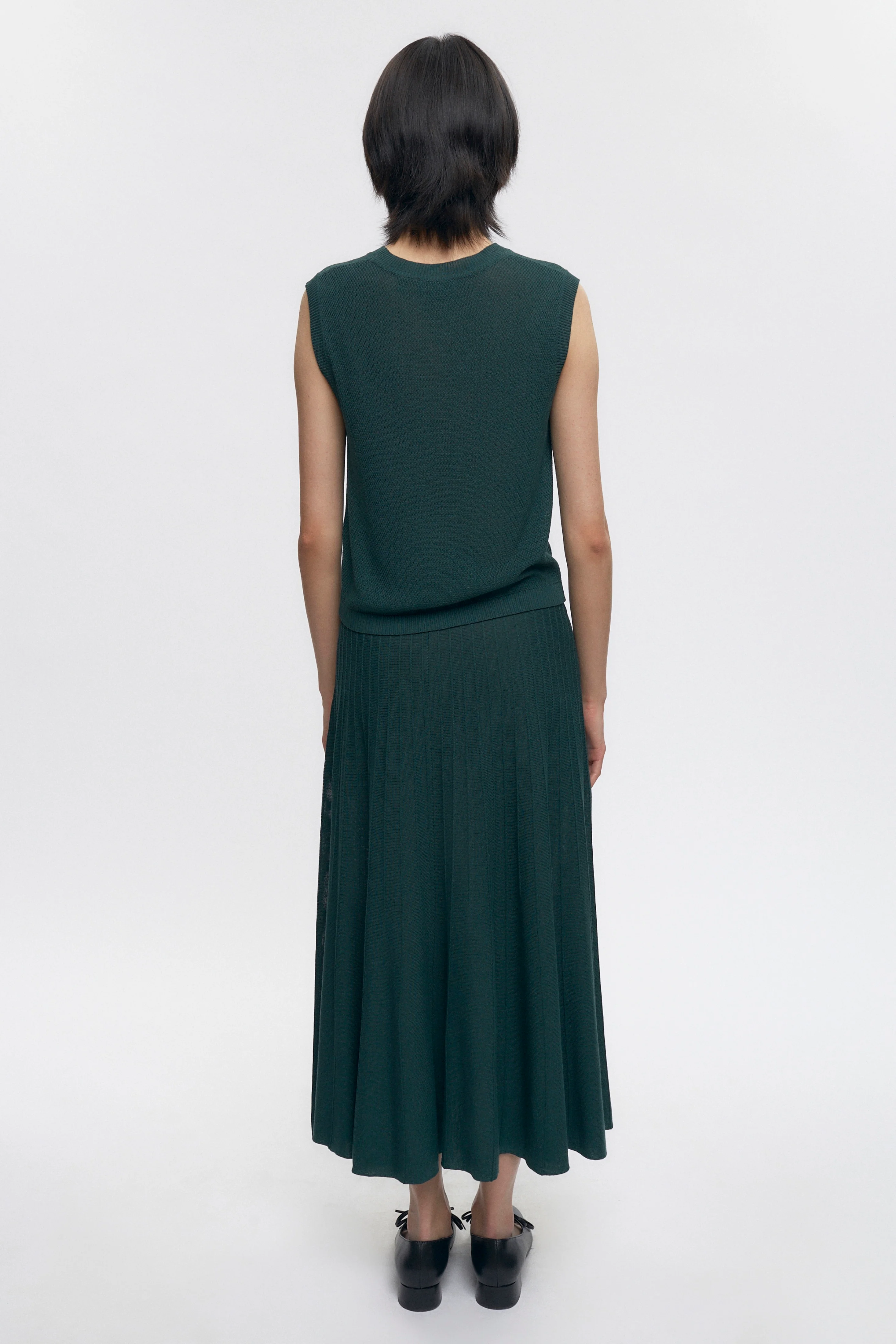 Women's Gezira Knit Skirt in Racing Green - Image 5