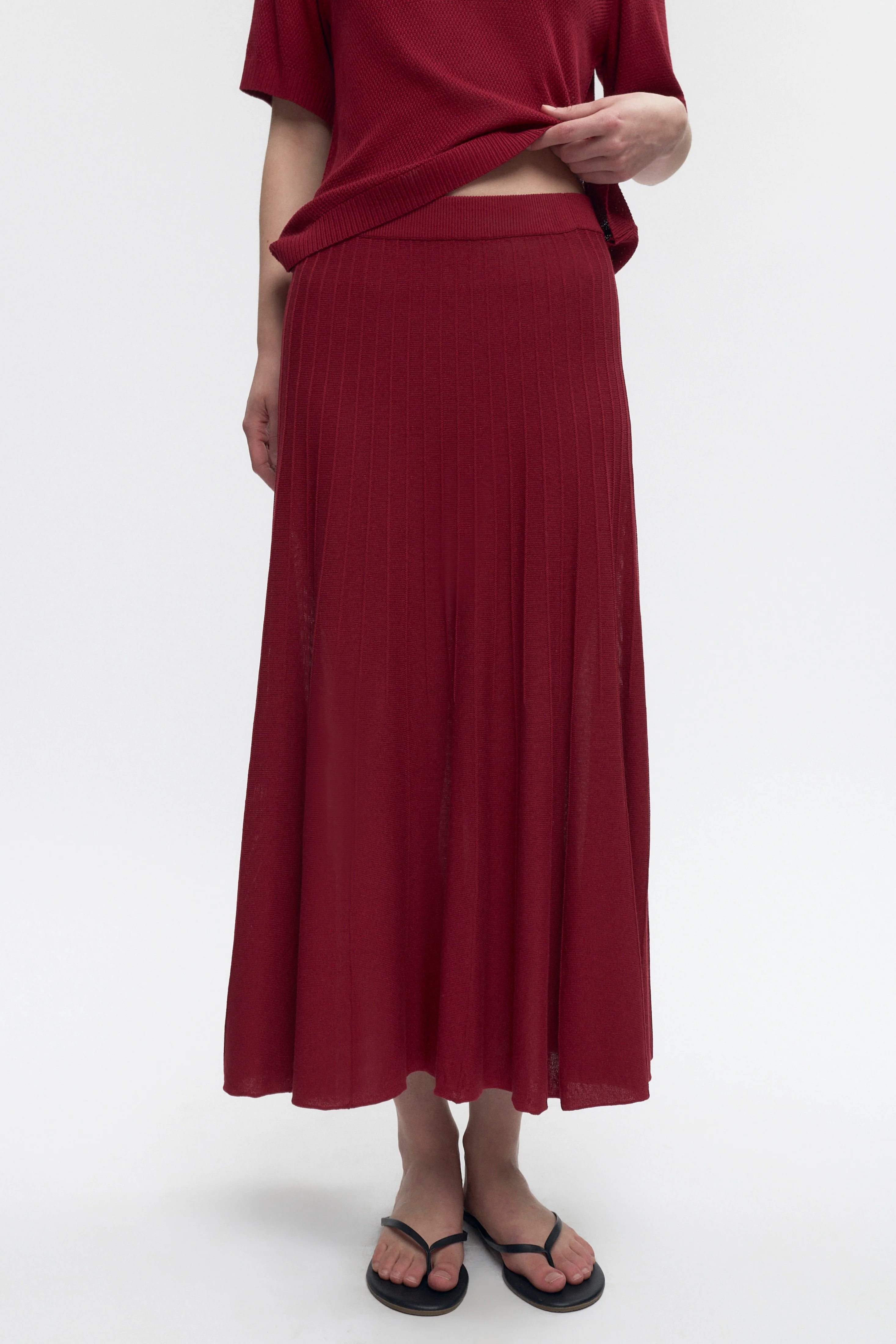 Women's Gezira Knit Skirt in Sunstar Red