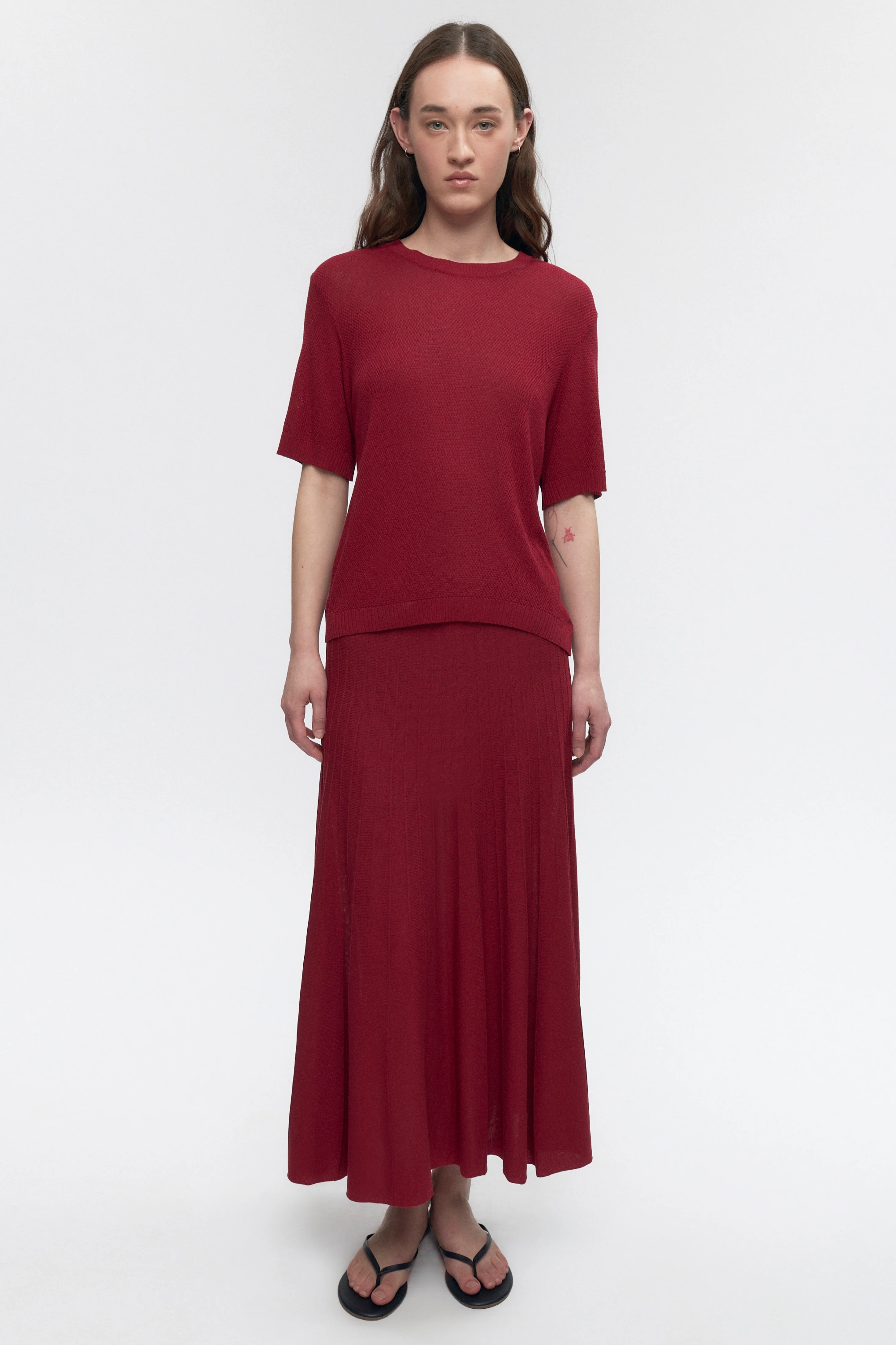 Women's Gezira Knit Skirt in Sunstar Red - Image 5