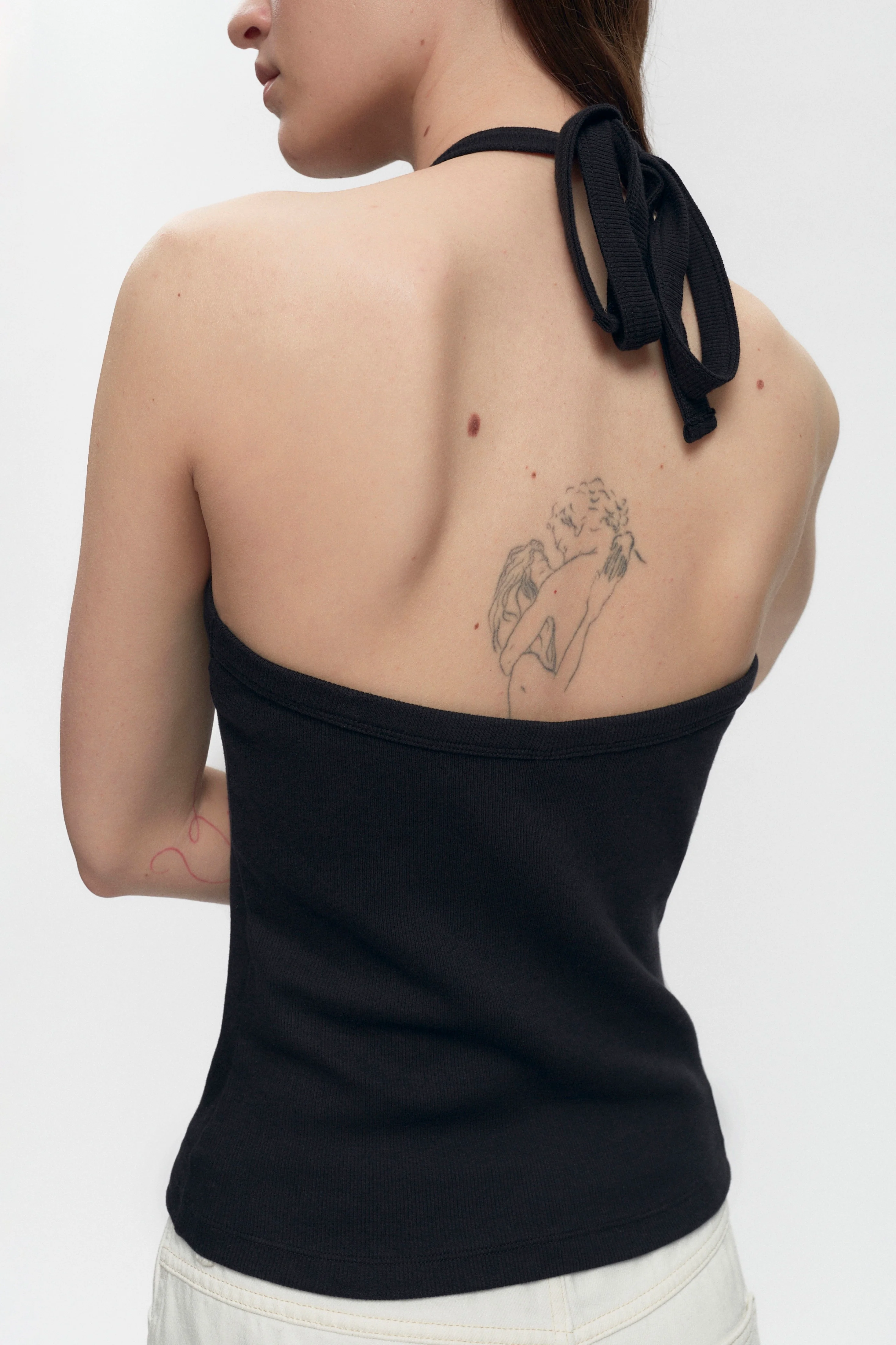 Women's Halter Tank in Black - Image 3