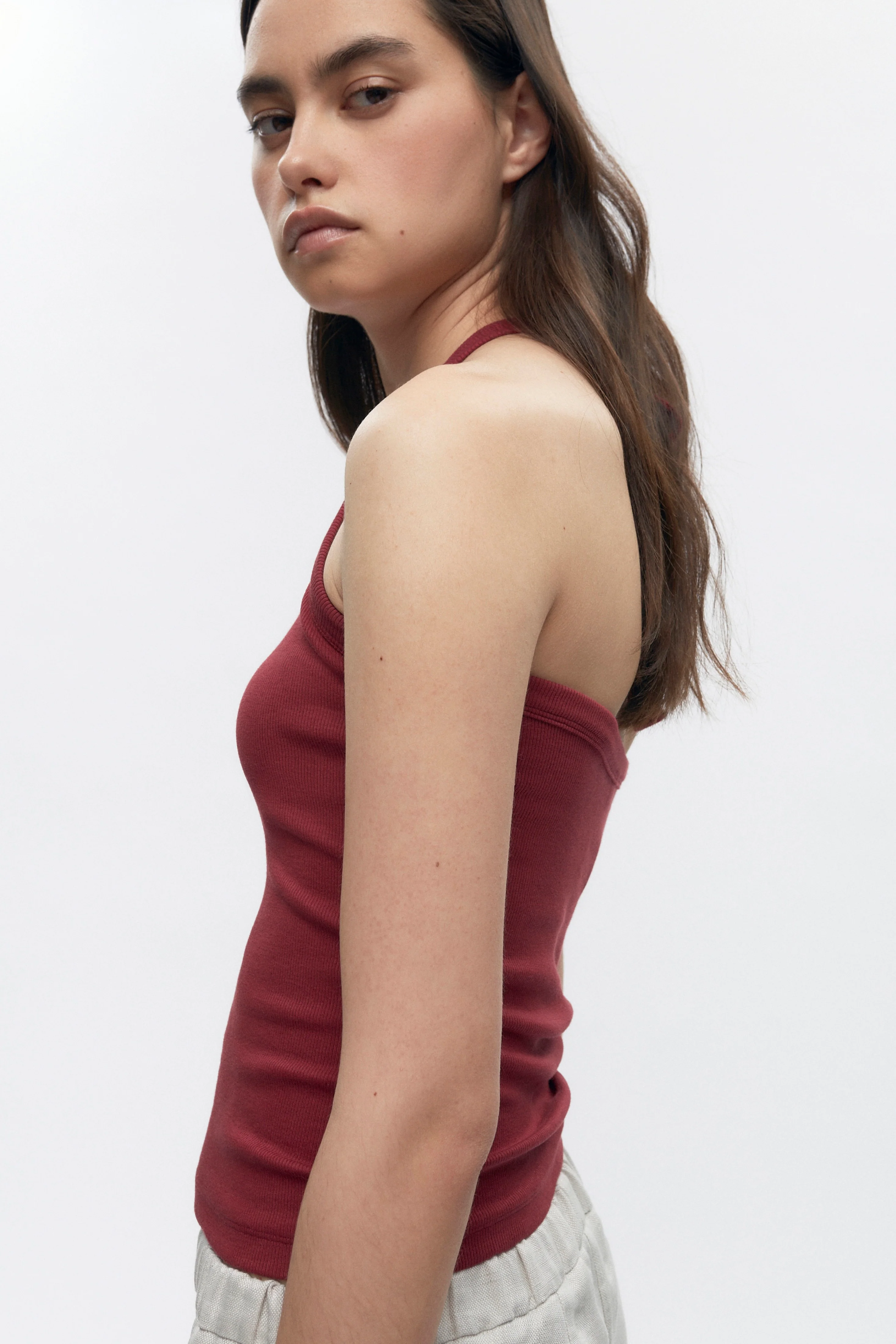 Women's Halter Tank in Sunstar Red - Image 3