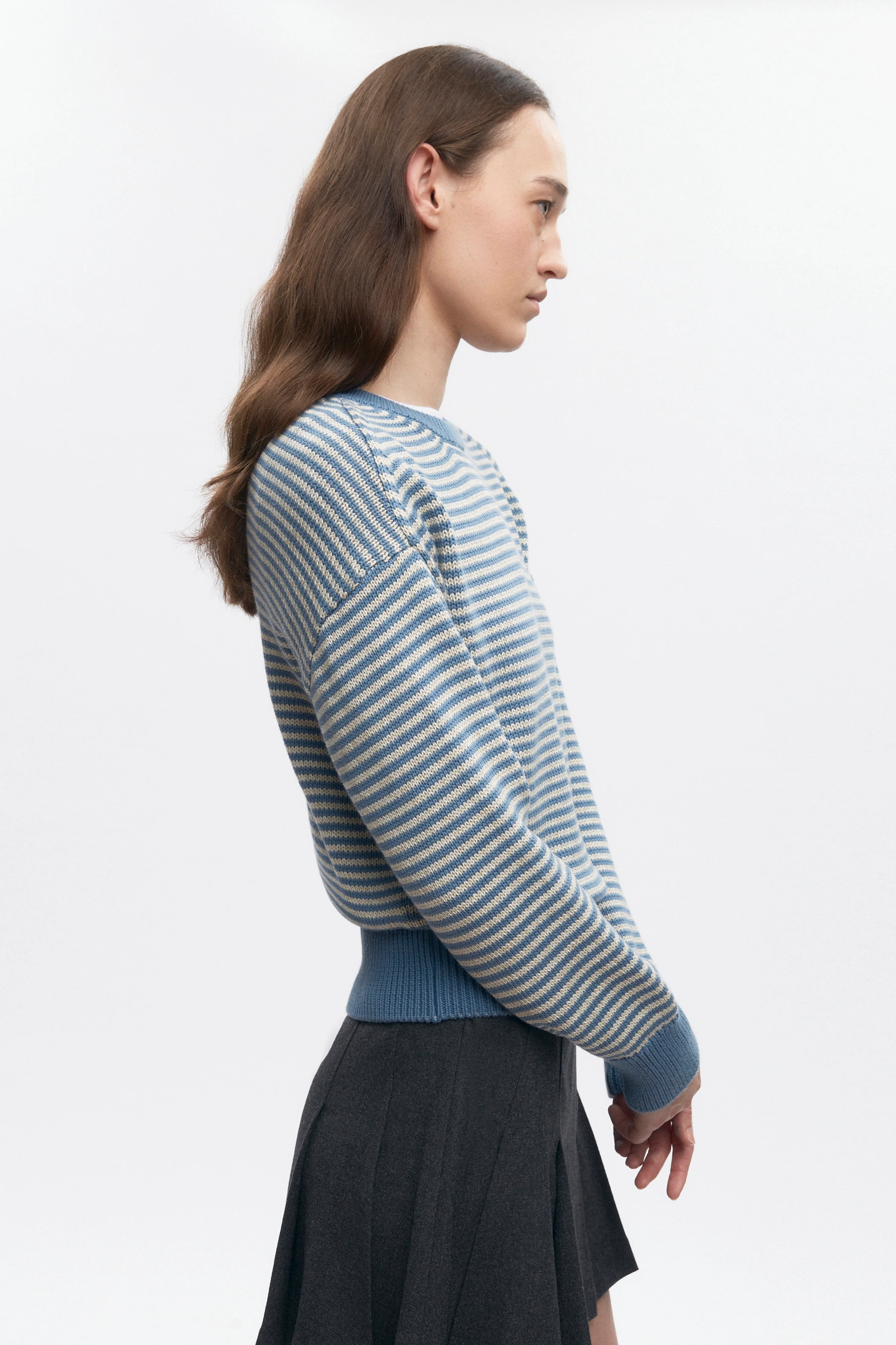 Women's Hamatah Sweater in Delta/Oat Stripe - Image 3