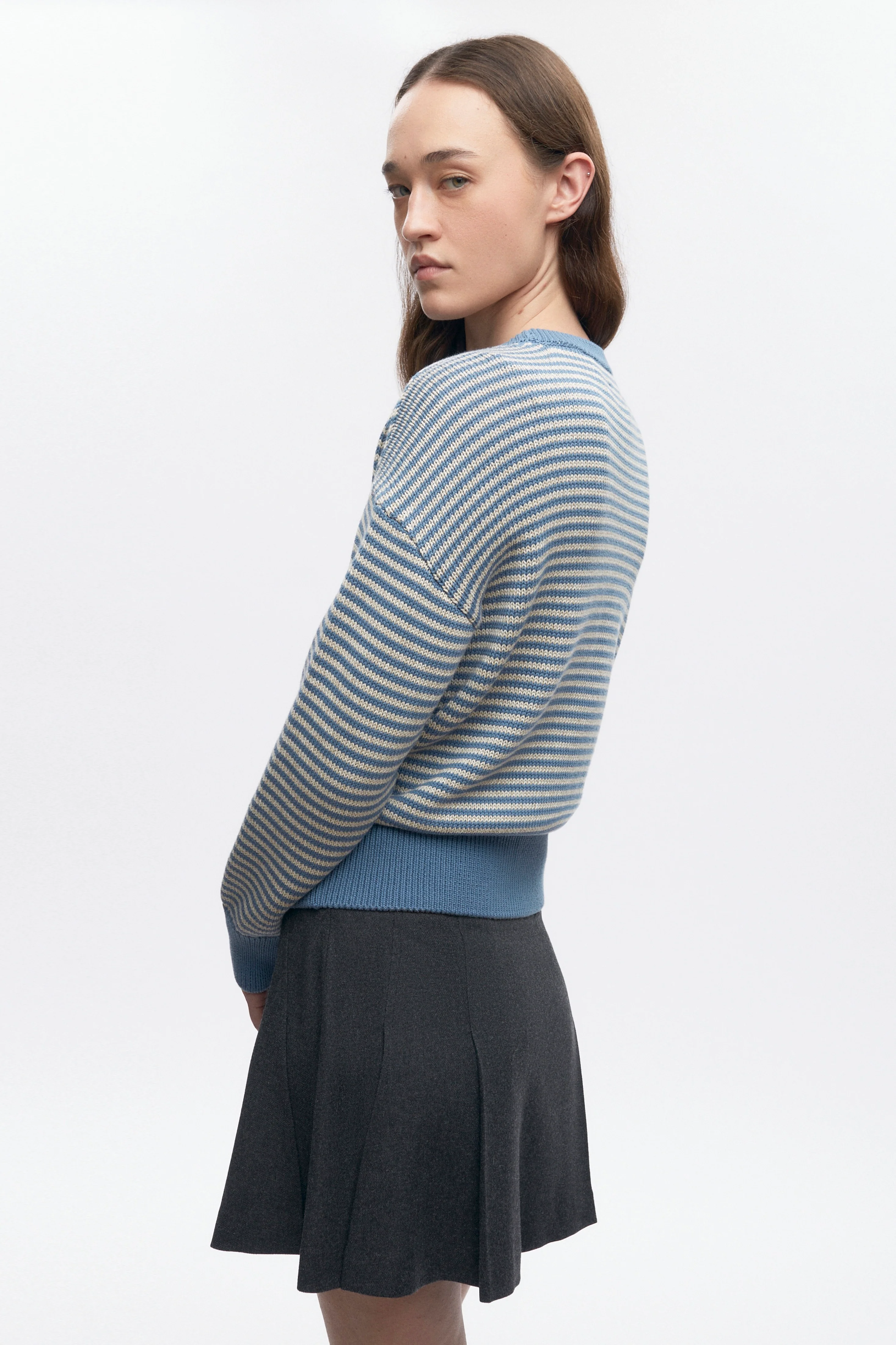 Women's Hamatah Sweater in Delta/Oat Stripe - Image 5