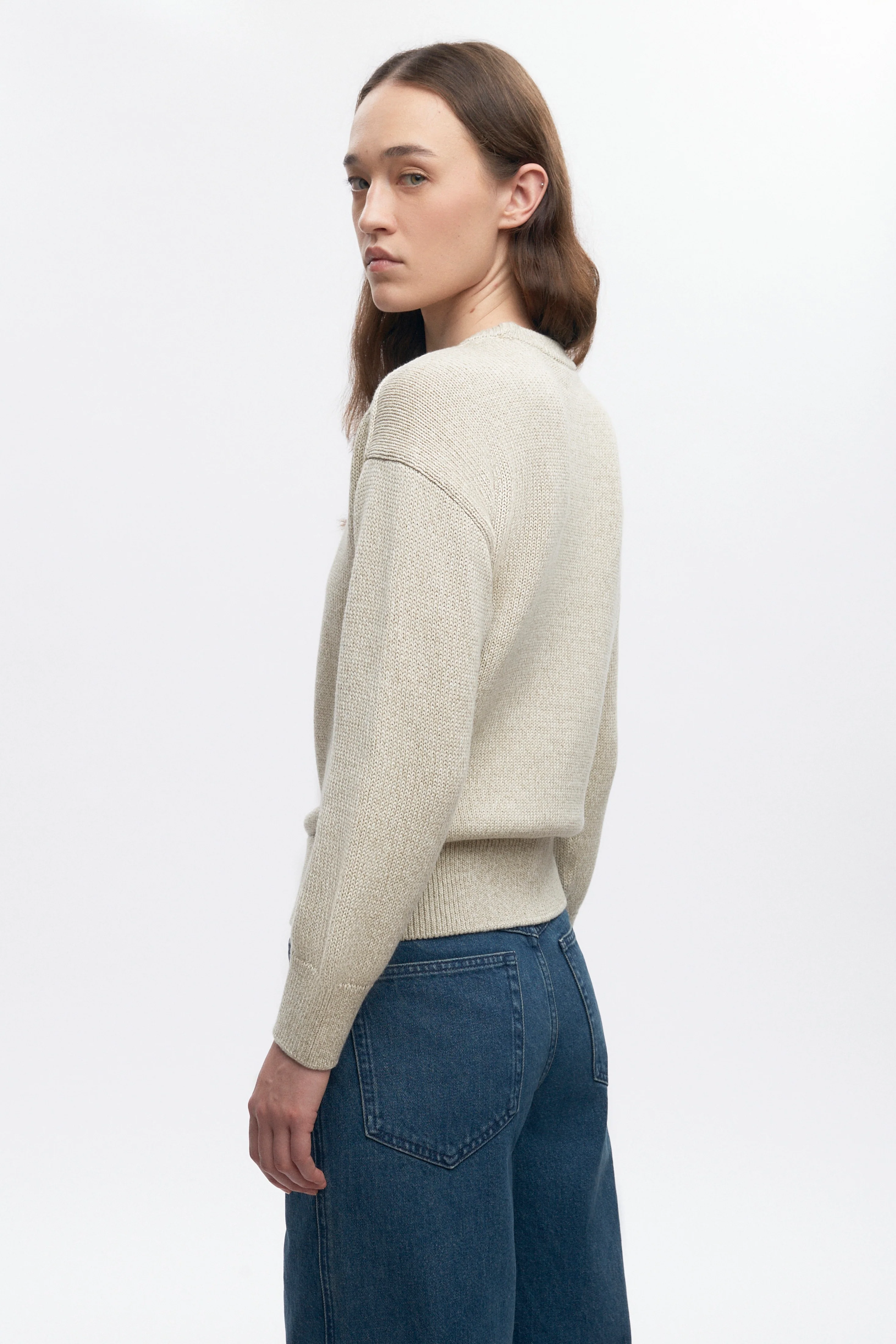 Women's Hamatah Sweater in Oat Melange - Image 3