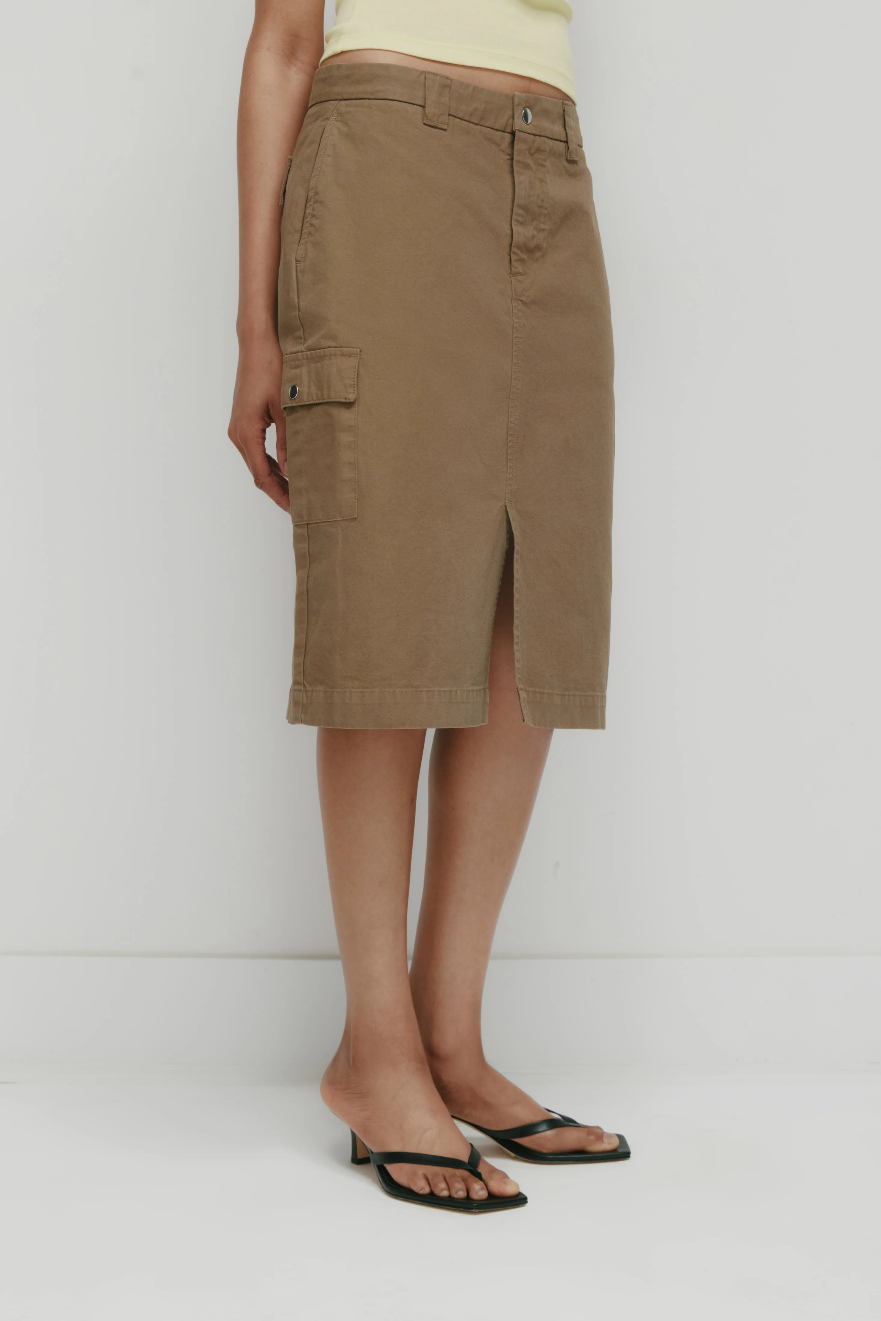 Women's Heka Skirt in Khaki Brown - Image 3