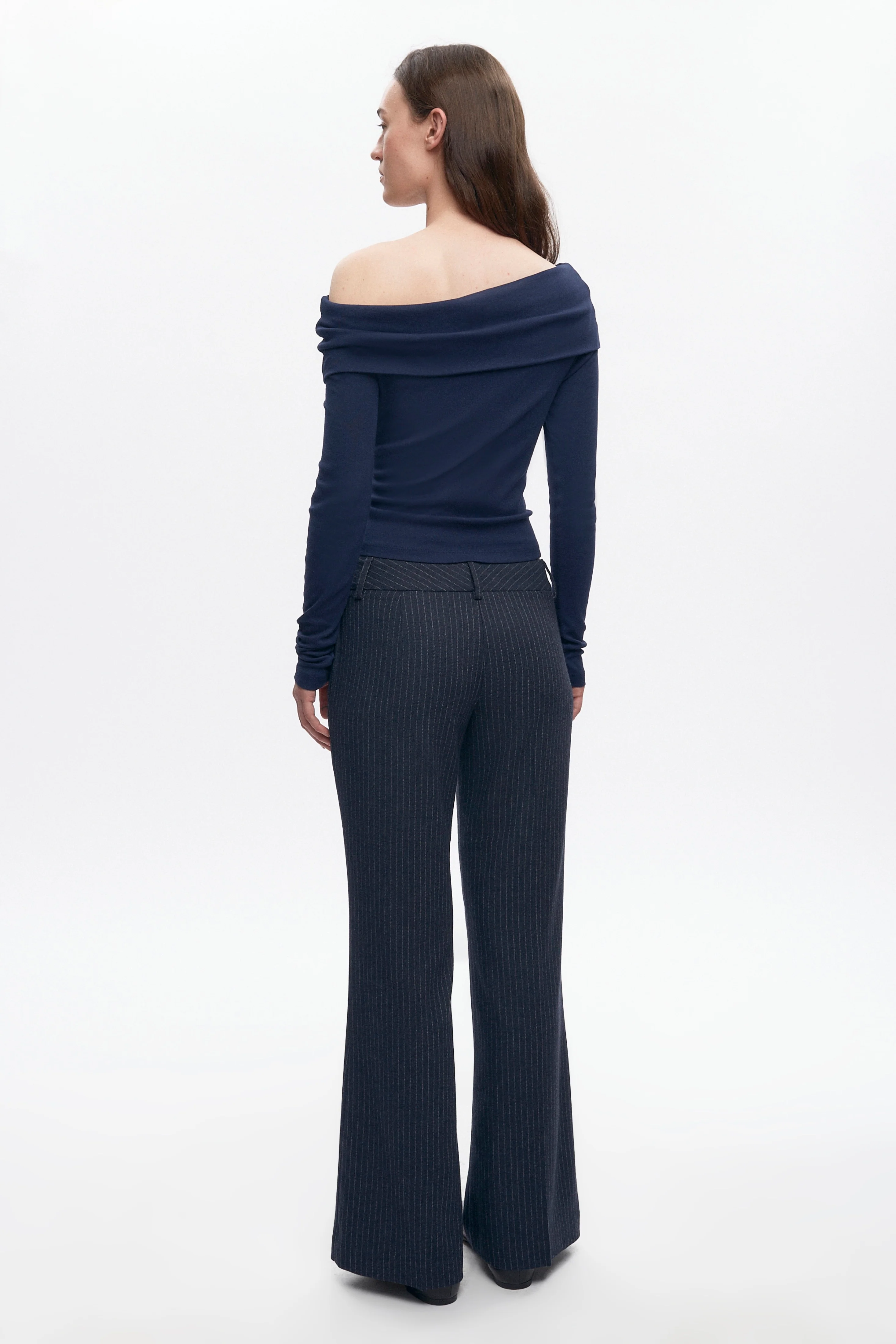 Women's Iman Wool Trouser in Midnight Pinstripe - Image 6