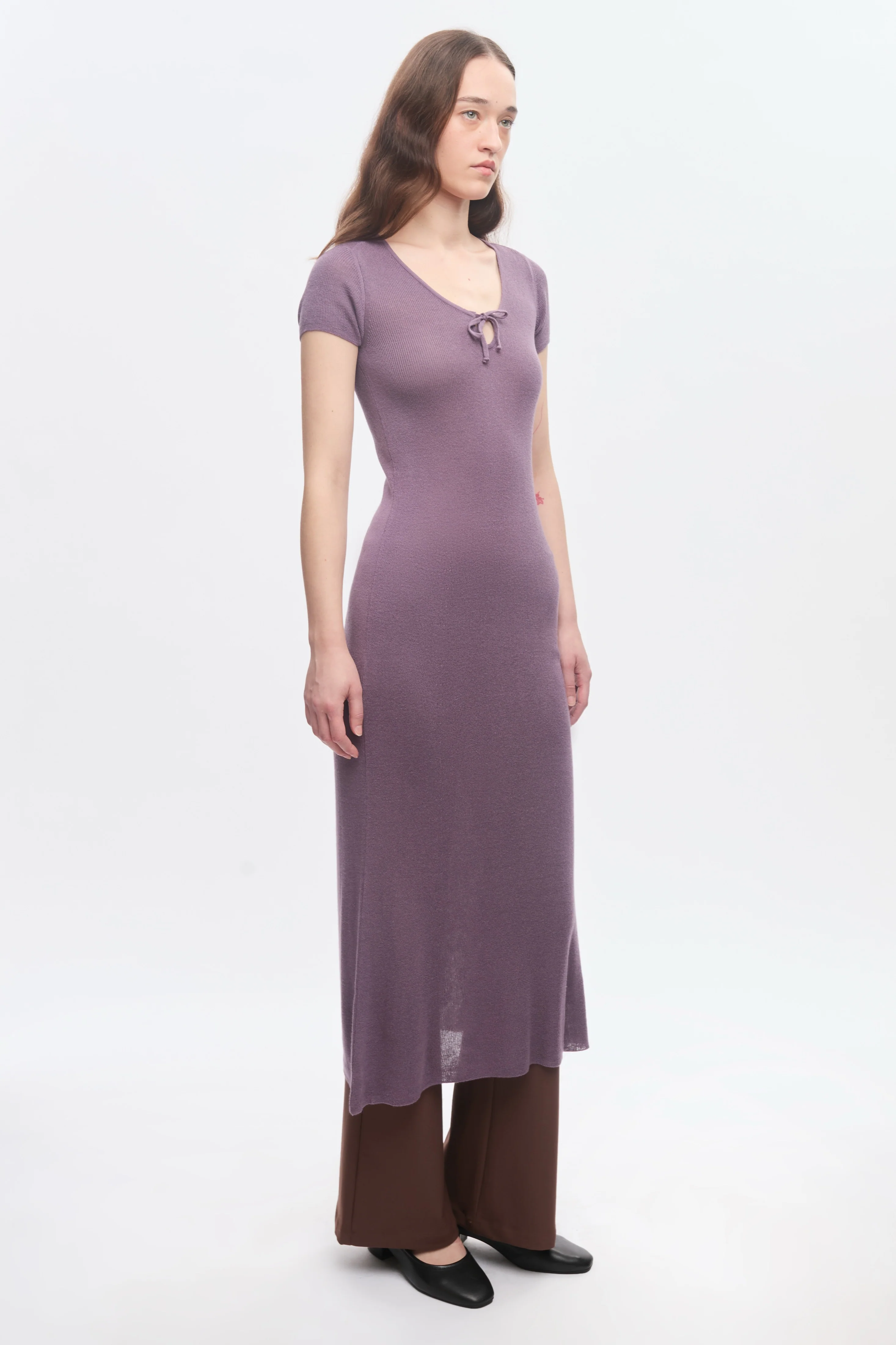 Women's Iris Knit Dress in Mauve - Image 6