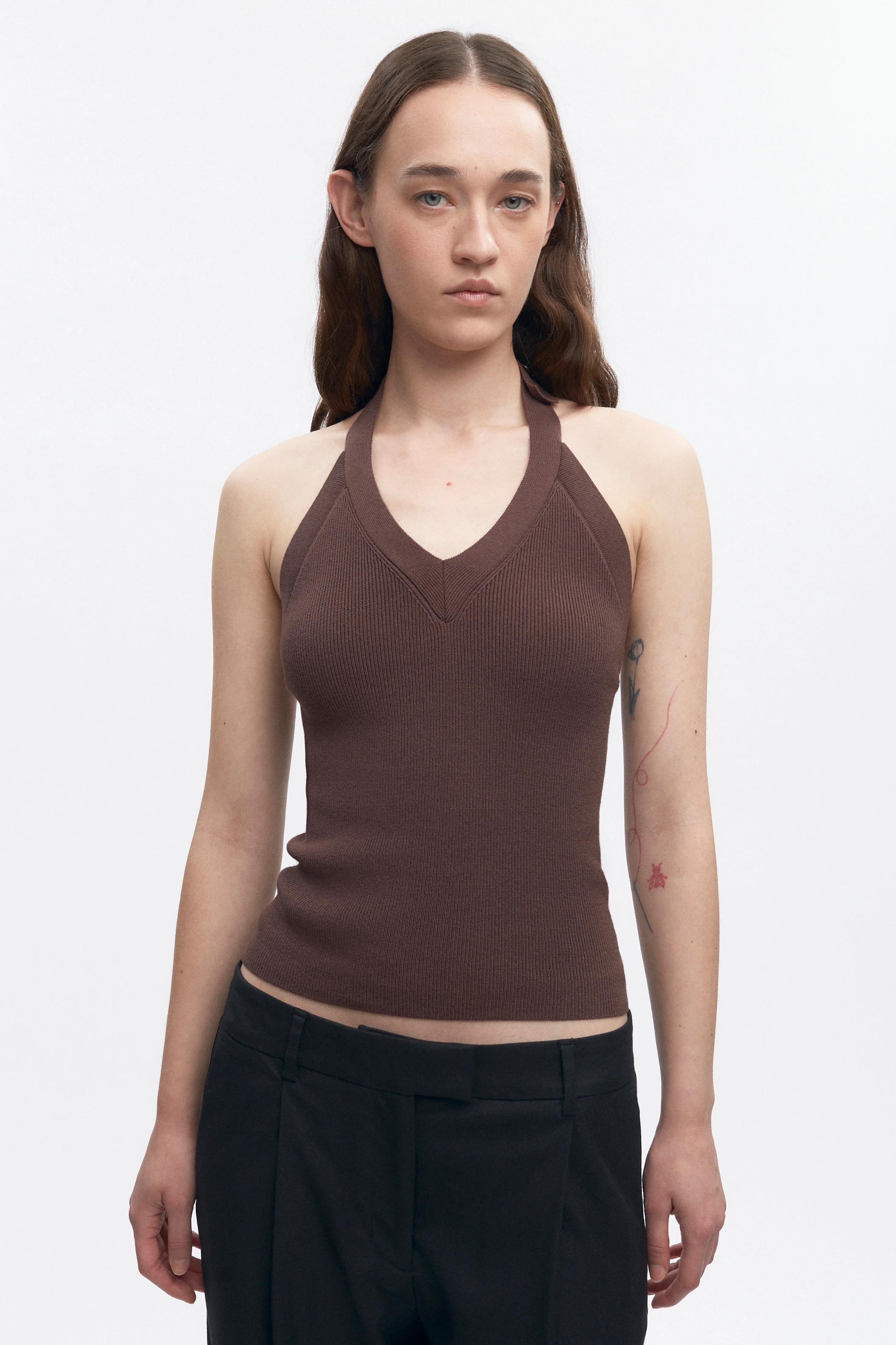 Women's Iris Knit Halter in Cocoa