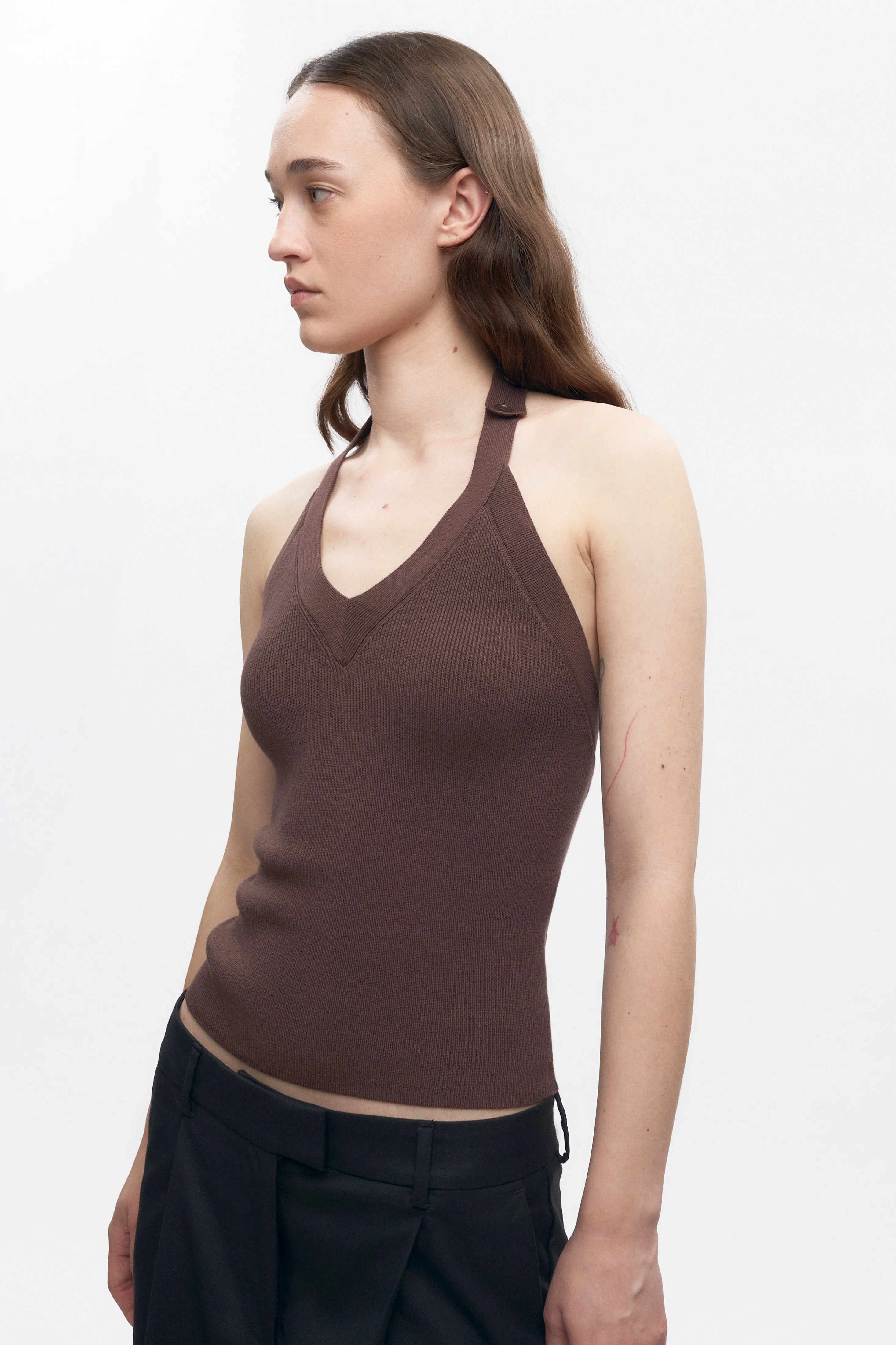 Women's Iris Knit Halter in Cocoa - Image 5