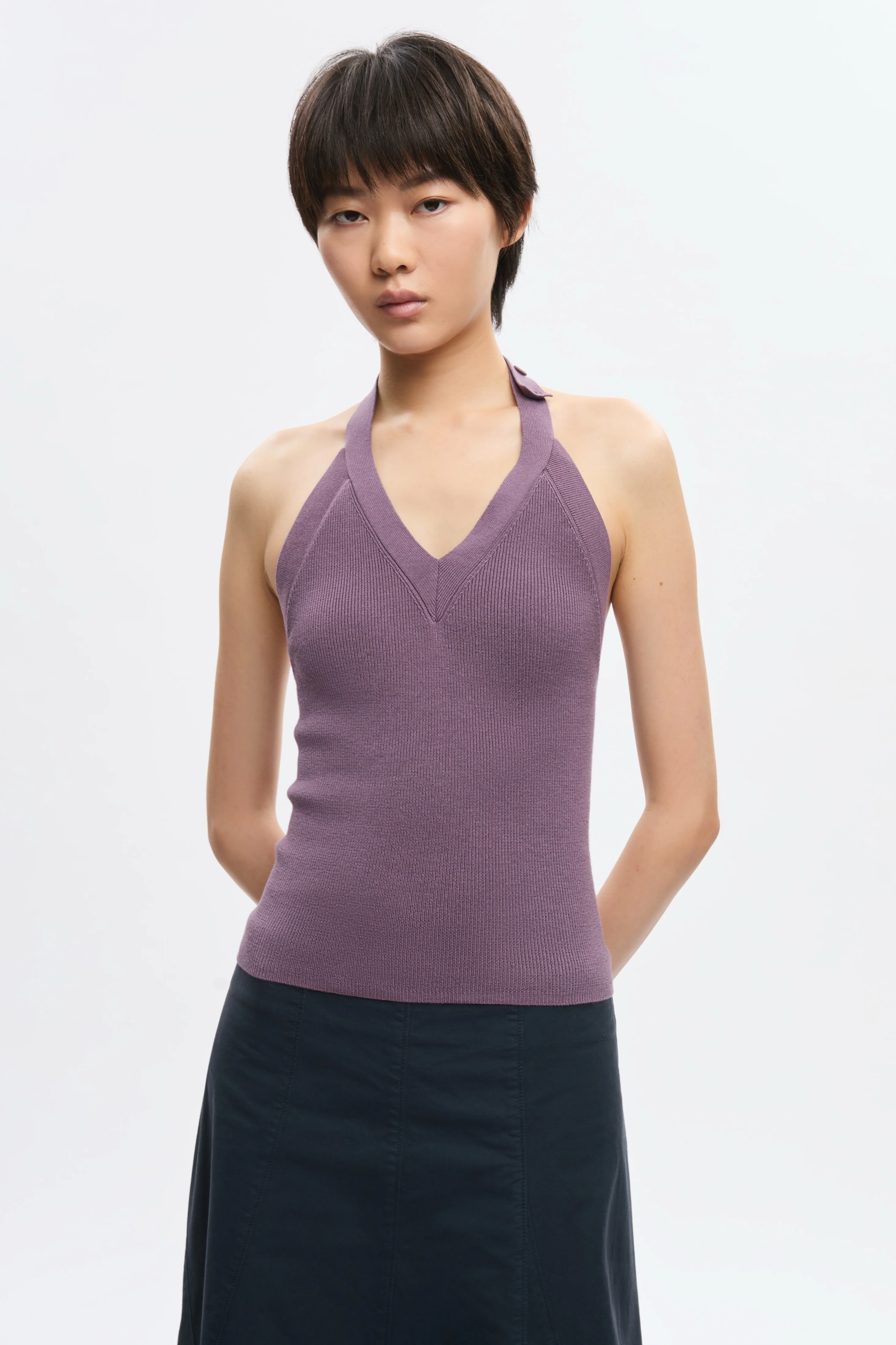 Women's Iris Knit Halter in Mauve
