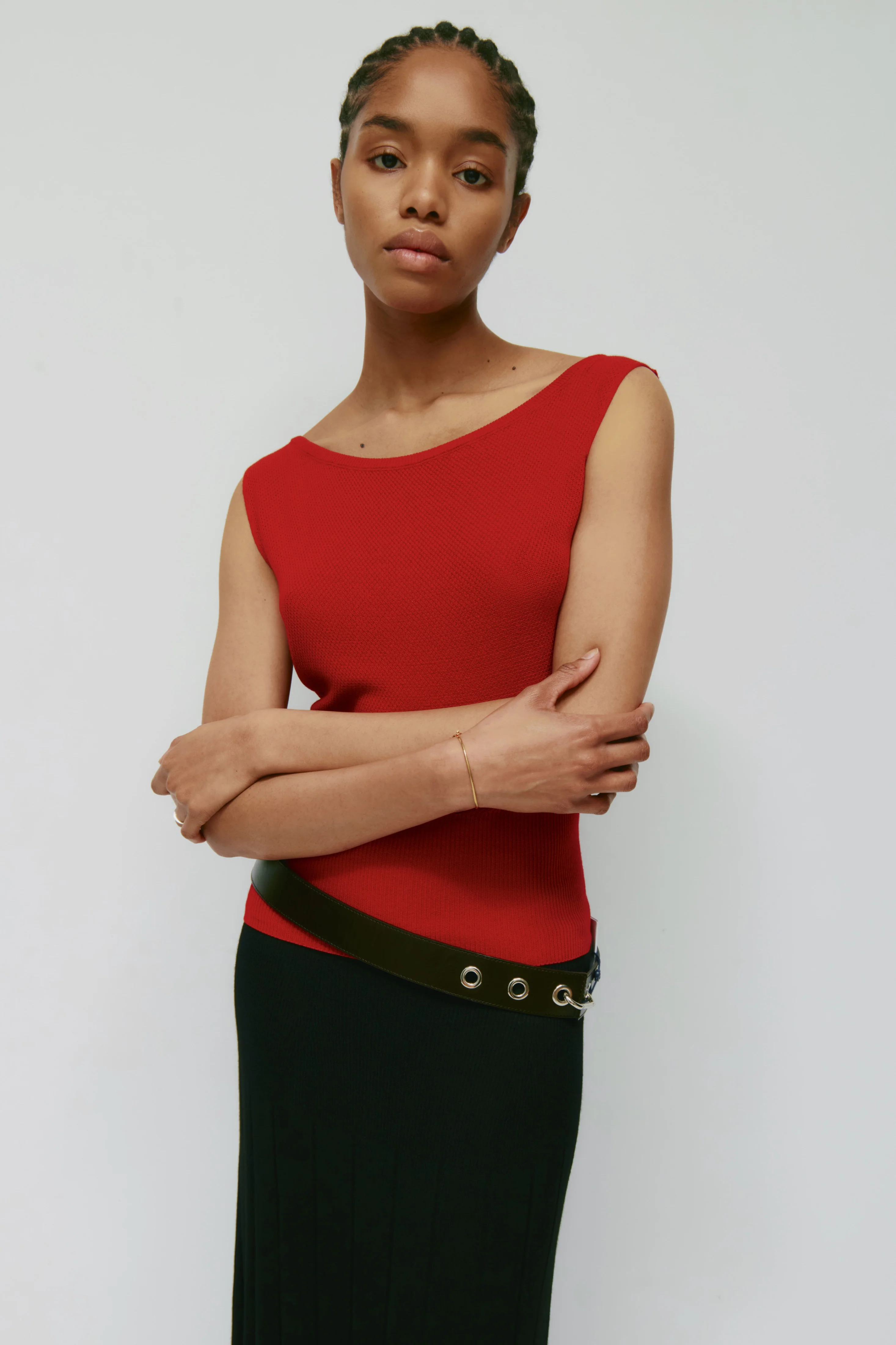 Women's Kenza Boatneck Tank in Salsa - Image 3