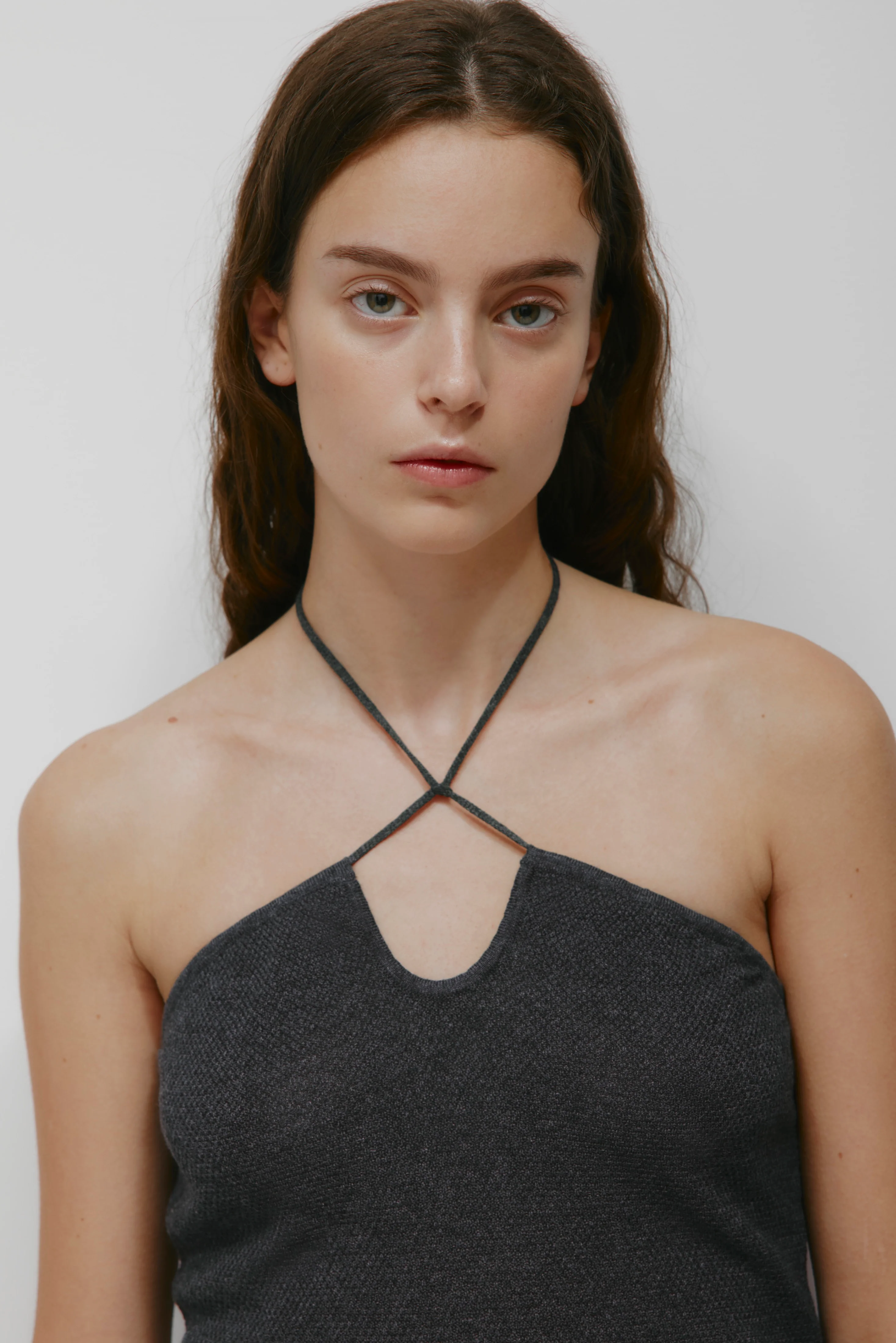 Women's Kenza Keyhole Top in Almost Black - Image 5