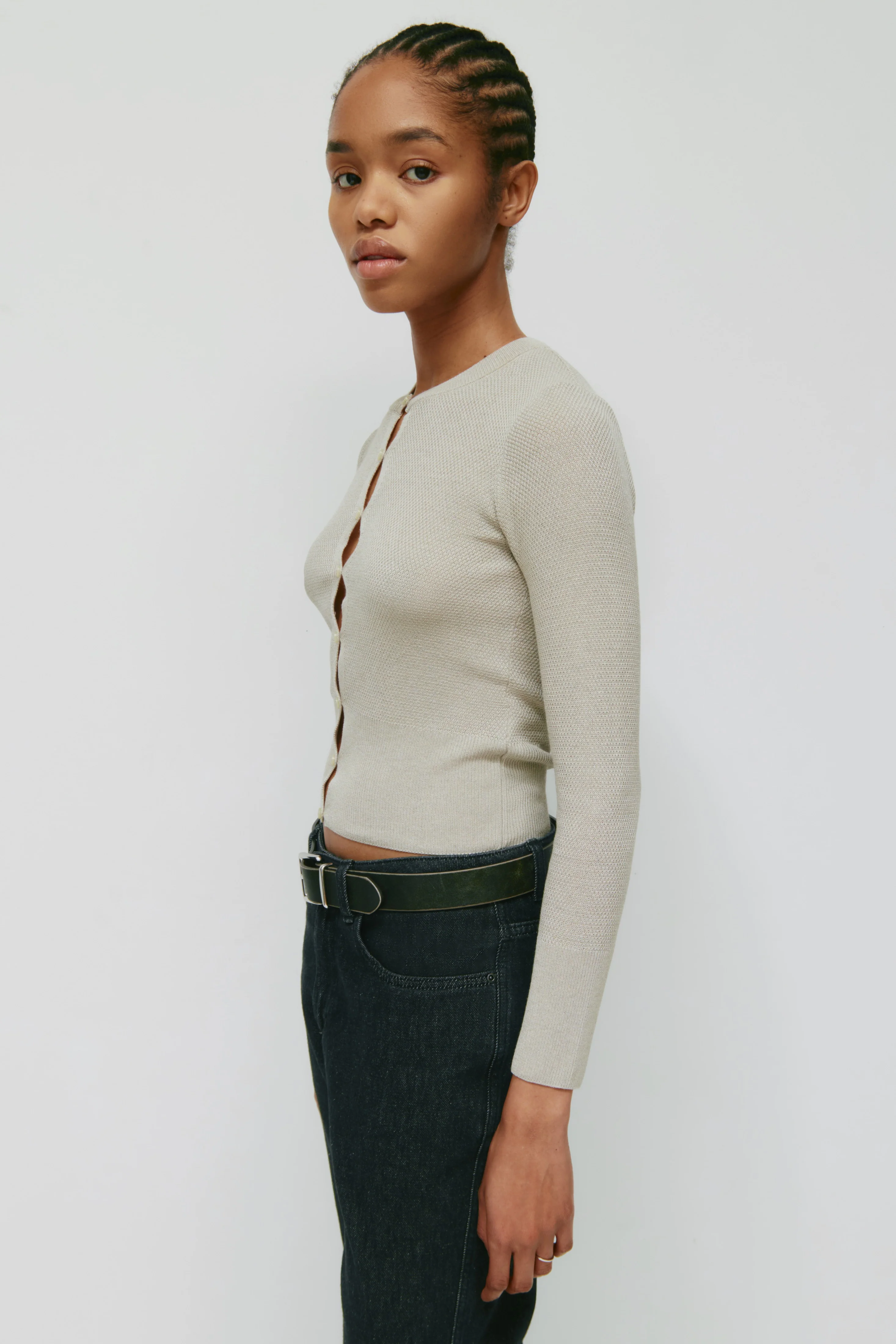 Women's Kenza Kissing Cardi in Lino - Image 4