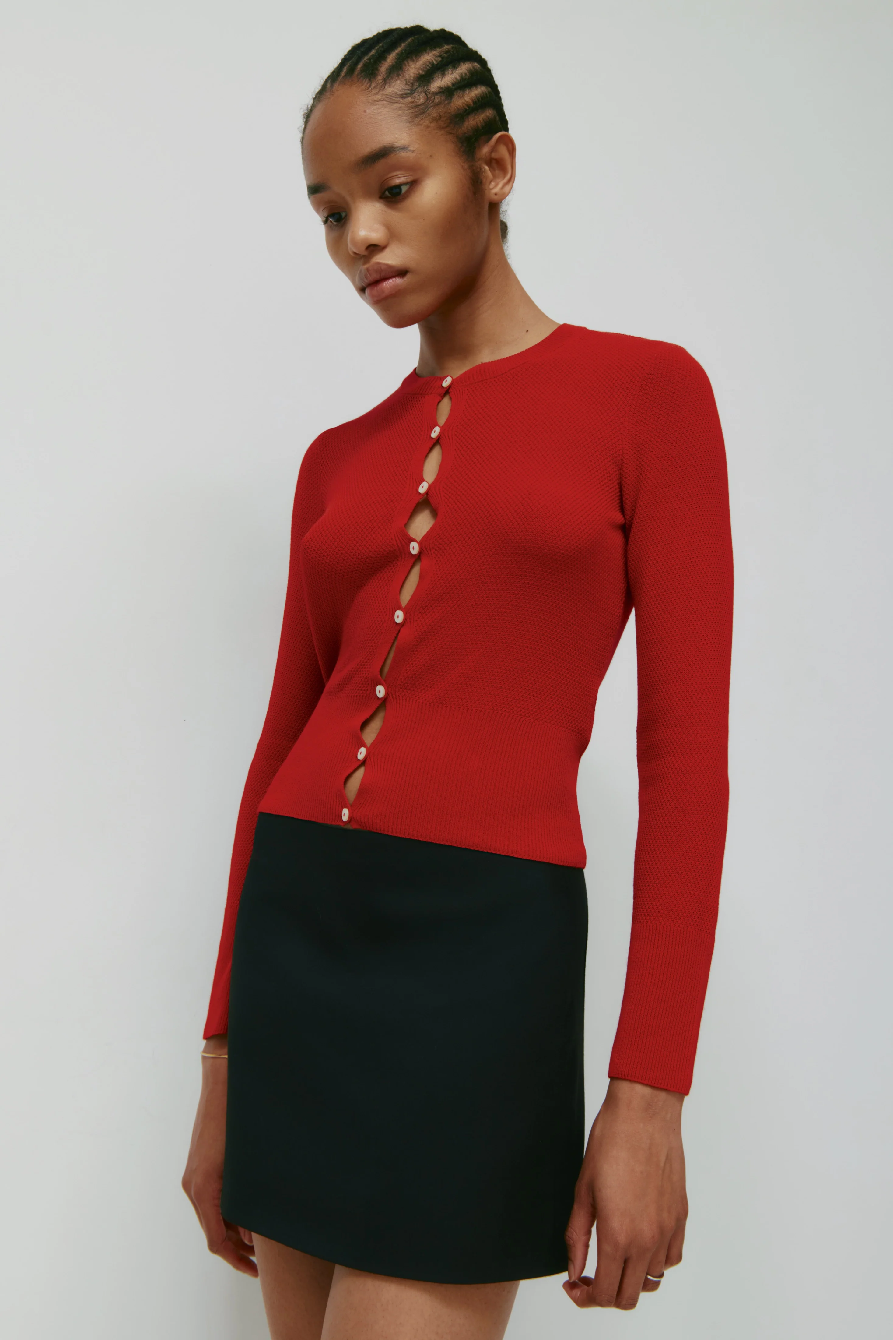 Women's Kenza Kissing Cardi in Salsa - Image 3