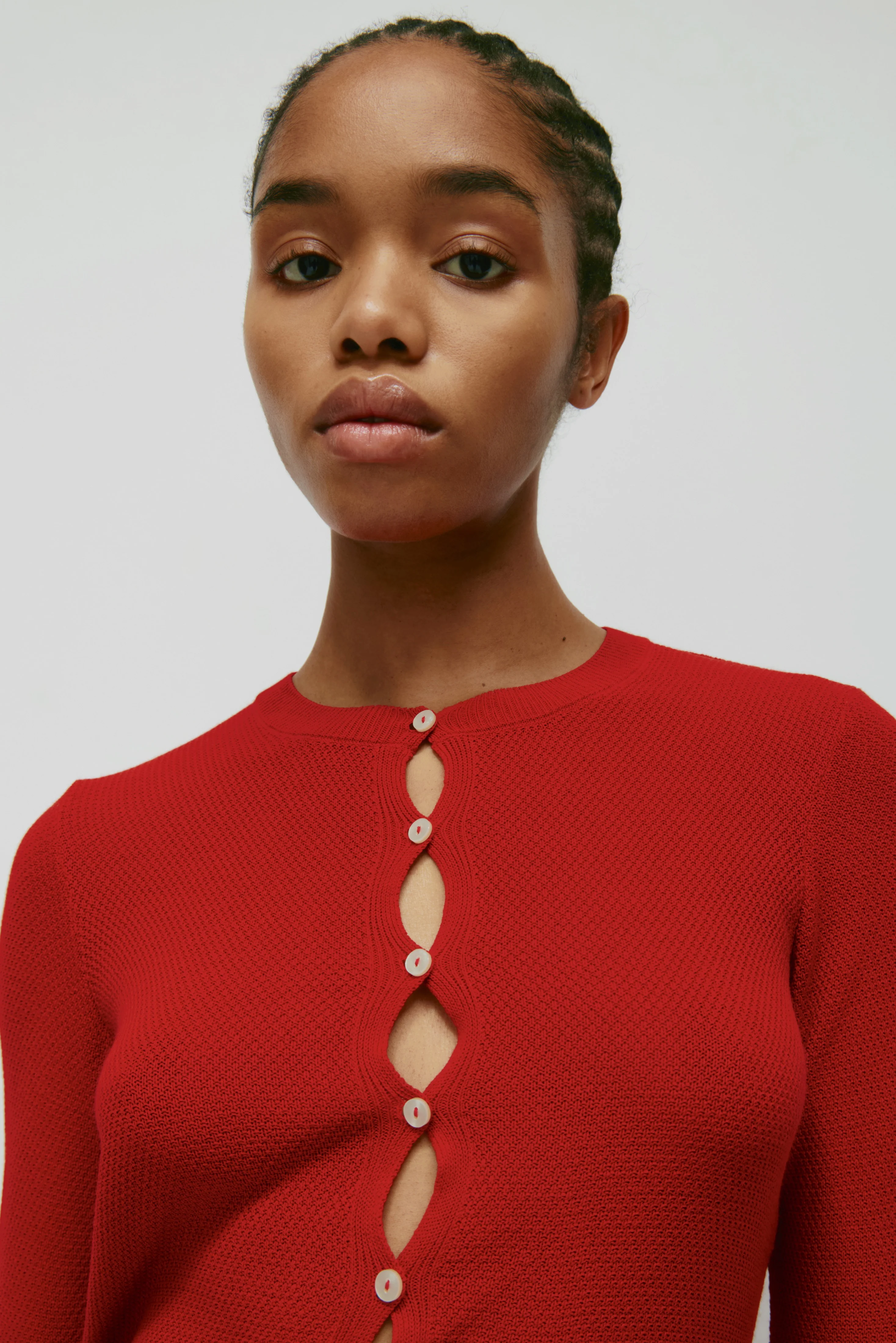 Women's Kenza Kissing Cardi in Salsa - Image 5