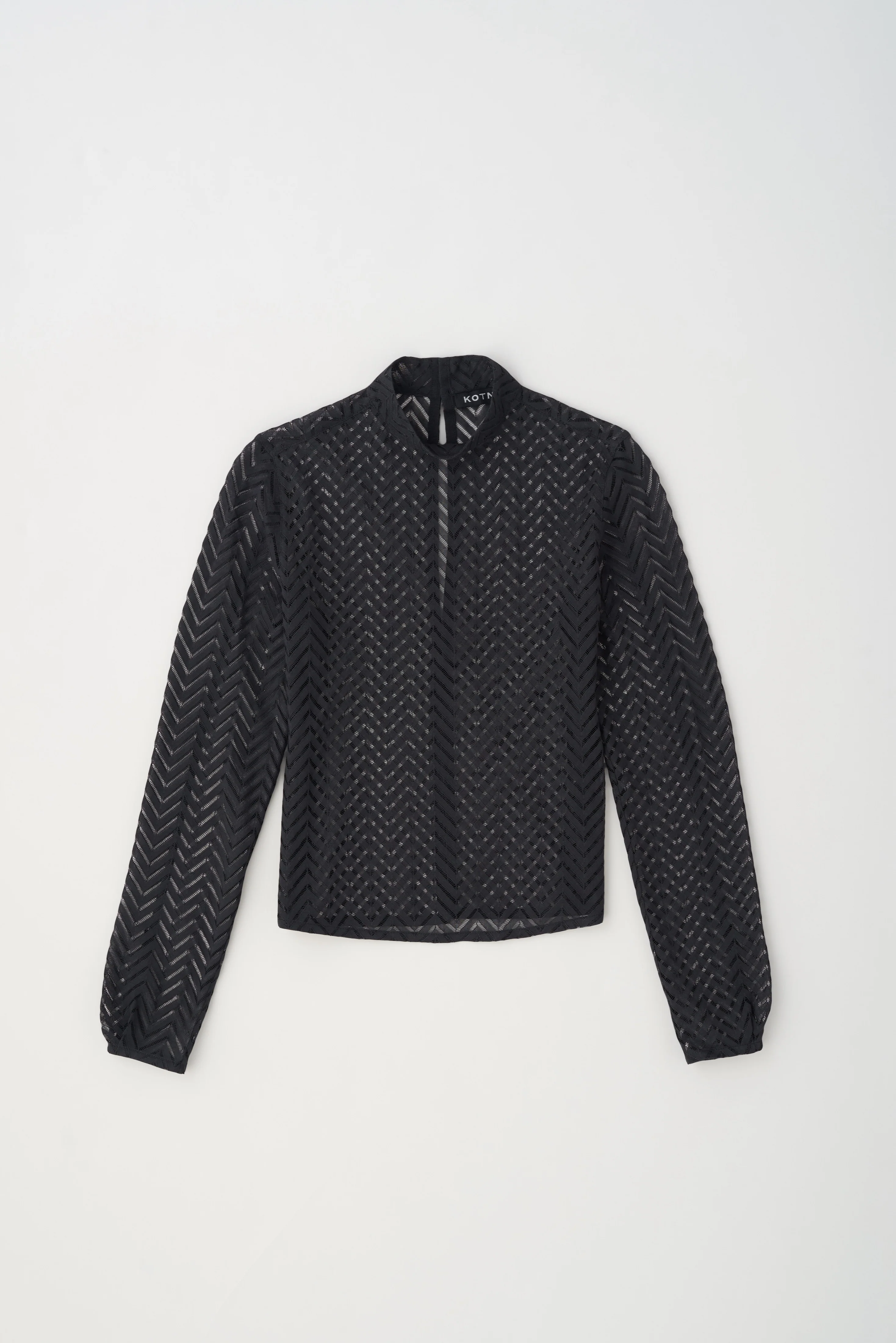 Women's Lace Mockneck in Black - Image 7
