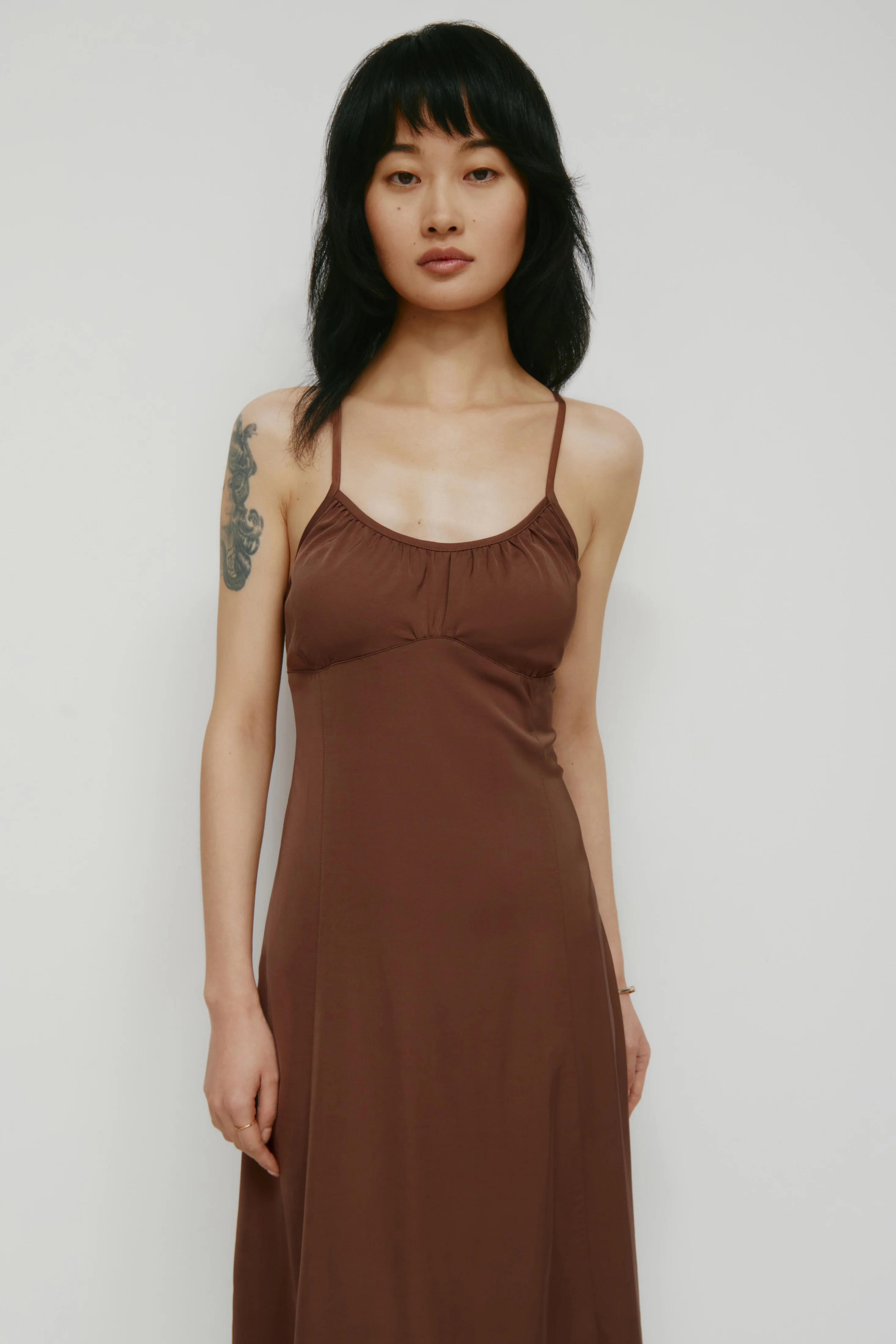 Women's Layali Halter Midi Dress in Cappuccino - Image 3