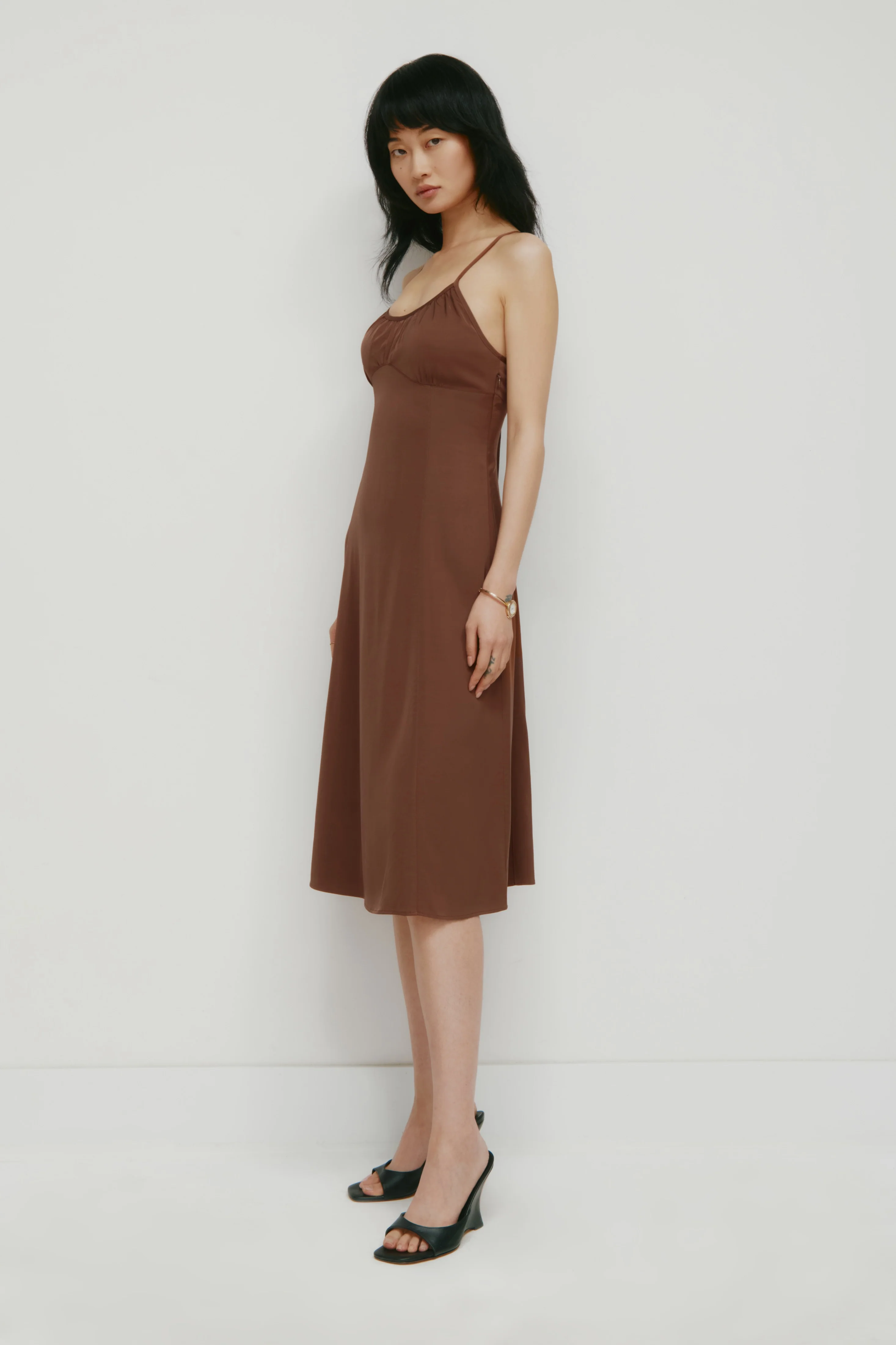 Women's Layali Halter Midi Dress in Cappuccino - Image 4