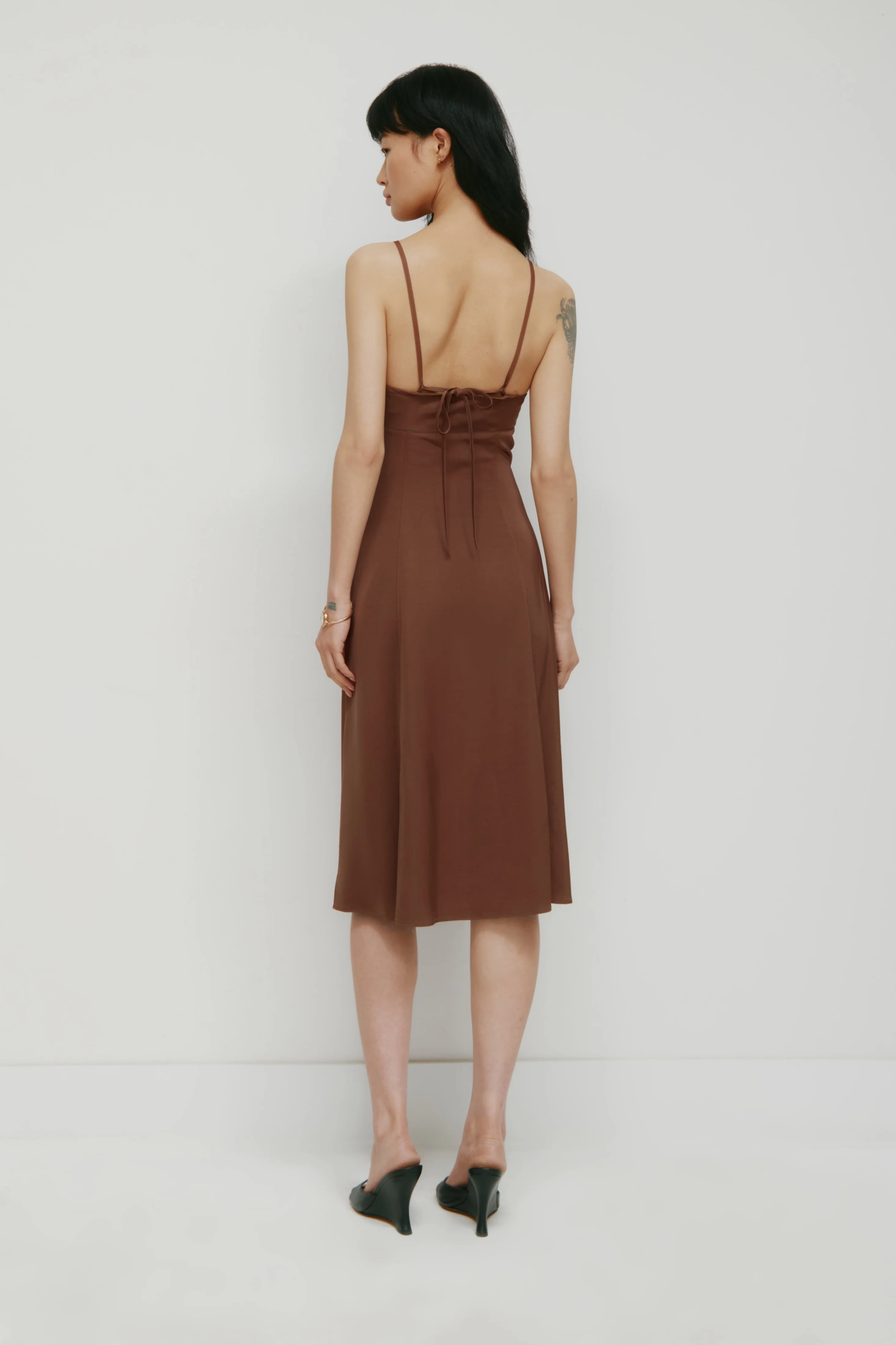 Women's Layali Halter Midi Dress in Cappuccino - Image 5