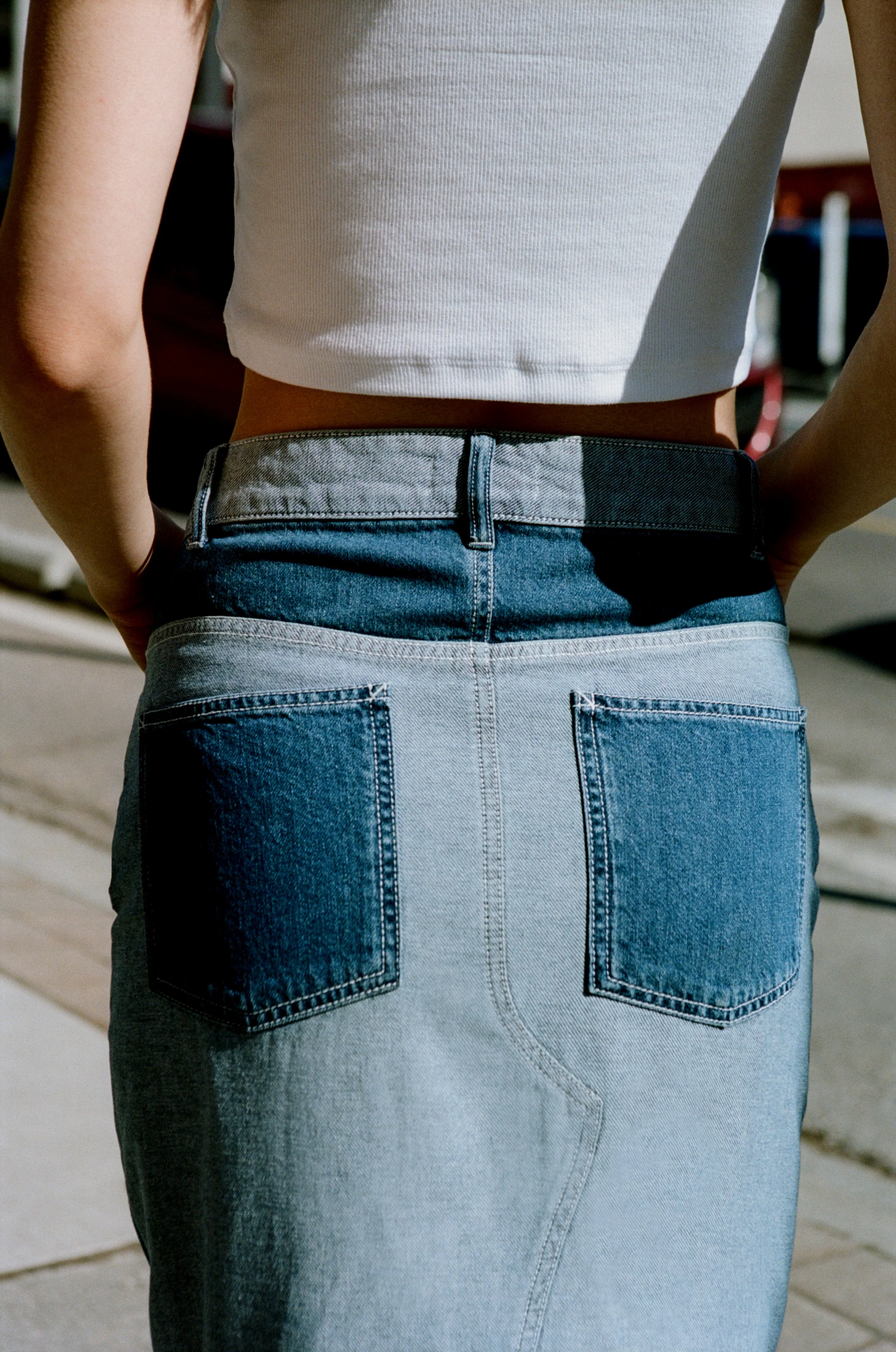Women's Lily Denim Skirt in Med Wash - Image 3