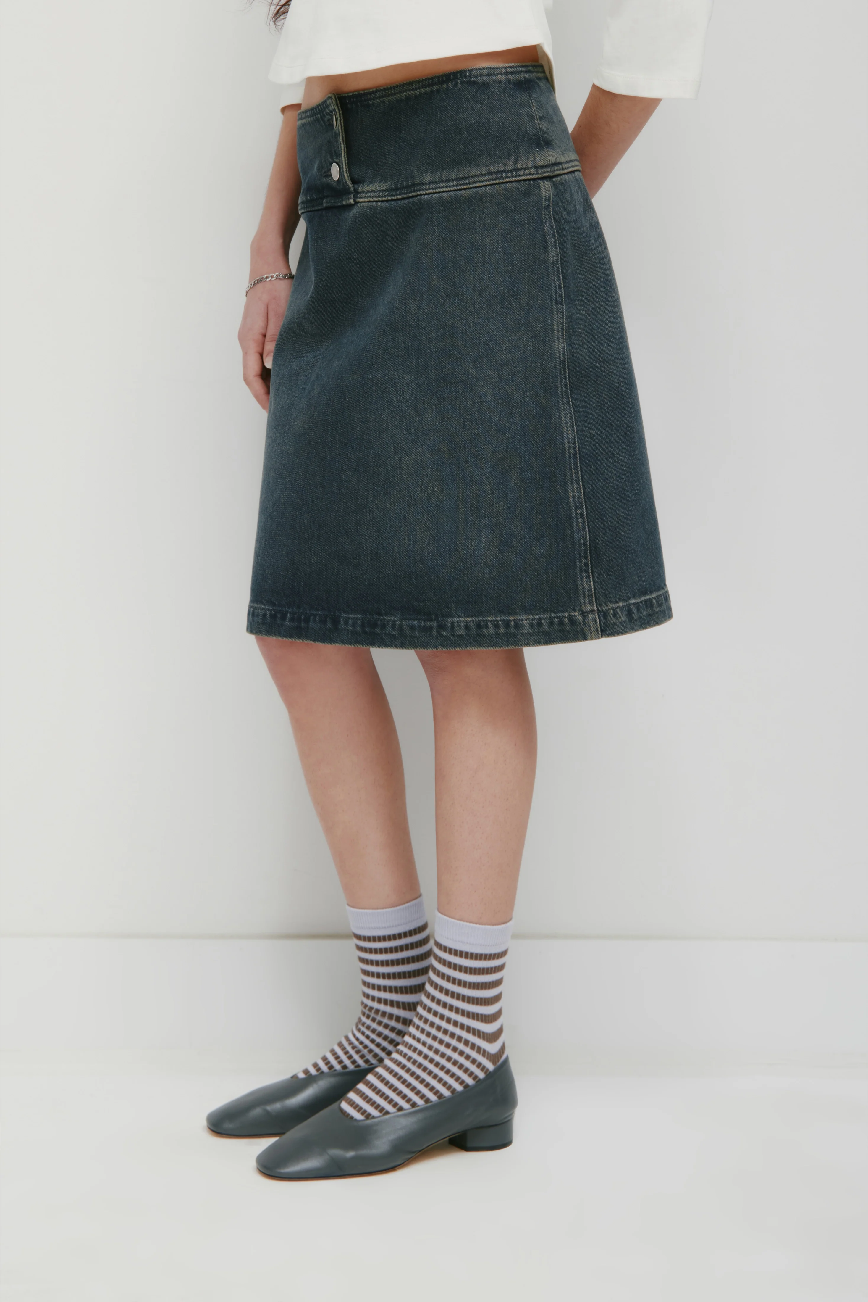 Women's Lina Low Rise Skirt in Storm Wash - Image 3