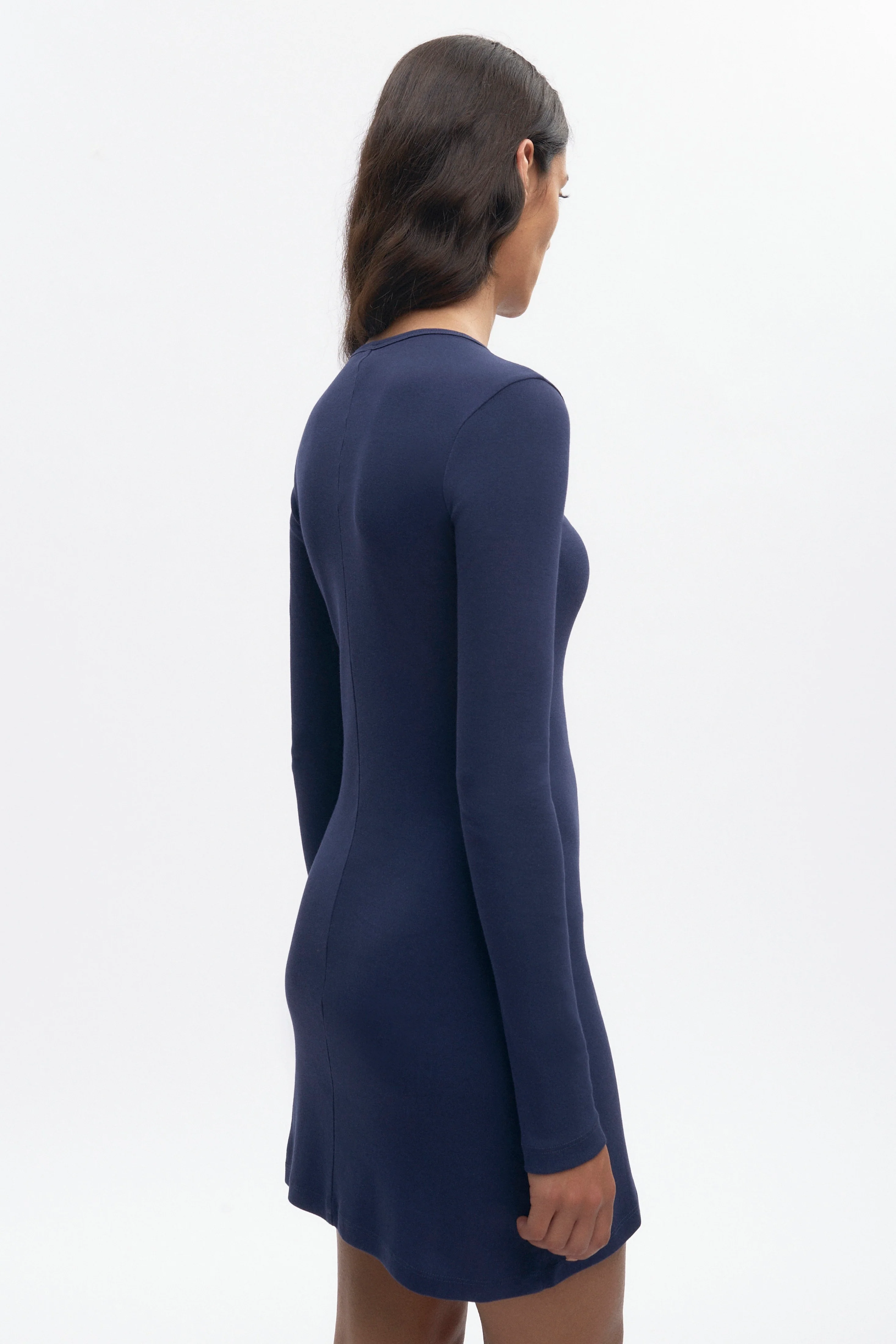 Women's Longsleeve Mini Dress in Midnight - Image 3