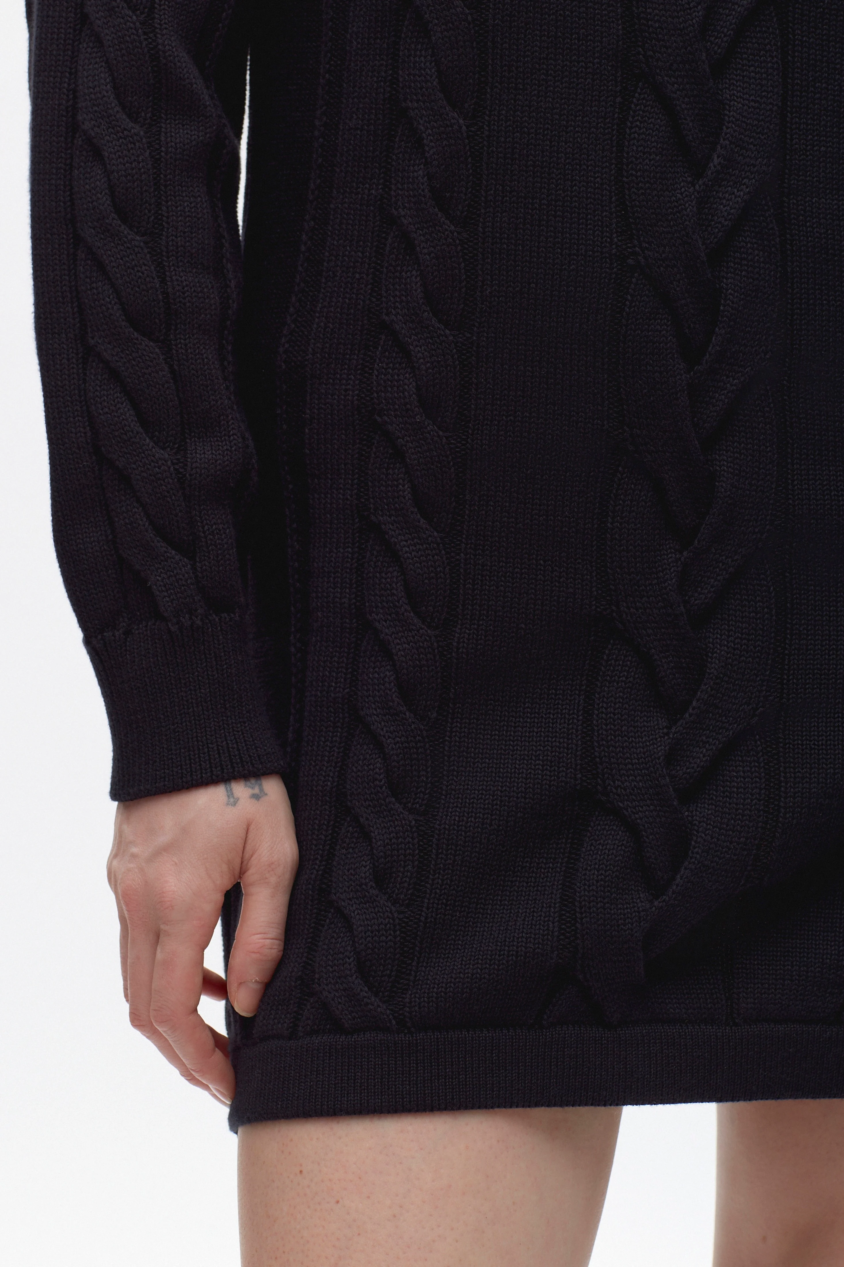 Women's Luxor Cable Dress in Black - Image 3