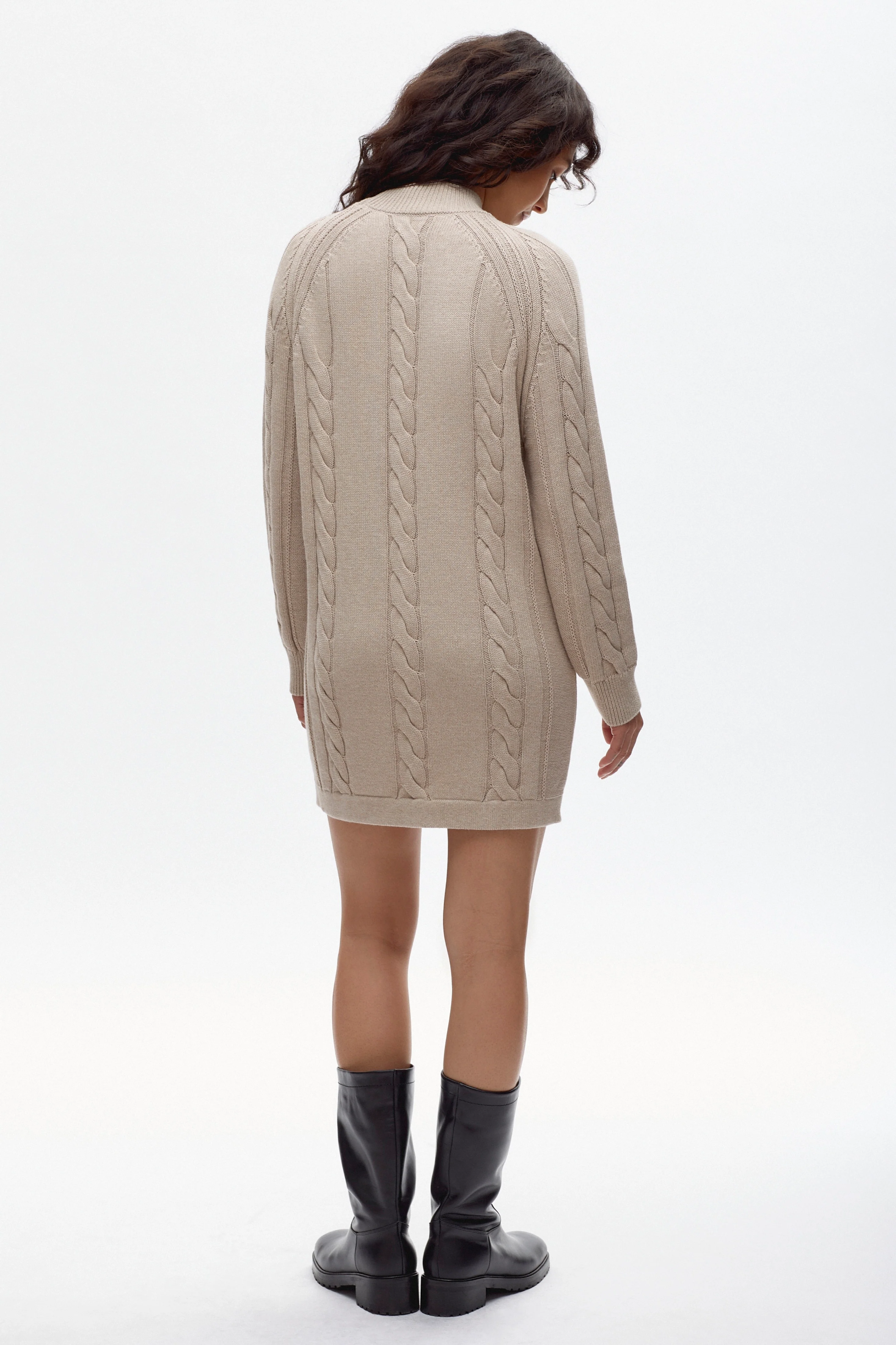 Women's Luxor Cable Dress in Light Nimbus Melange - Image 2