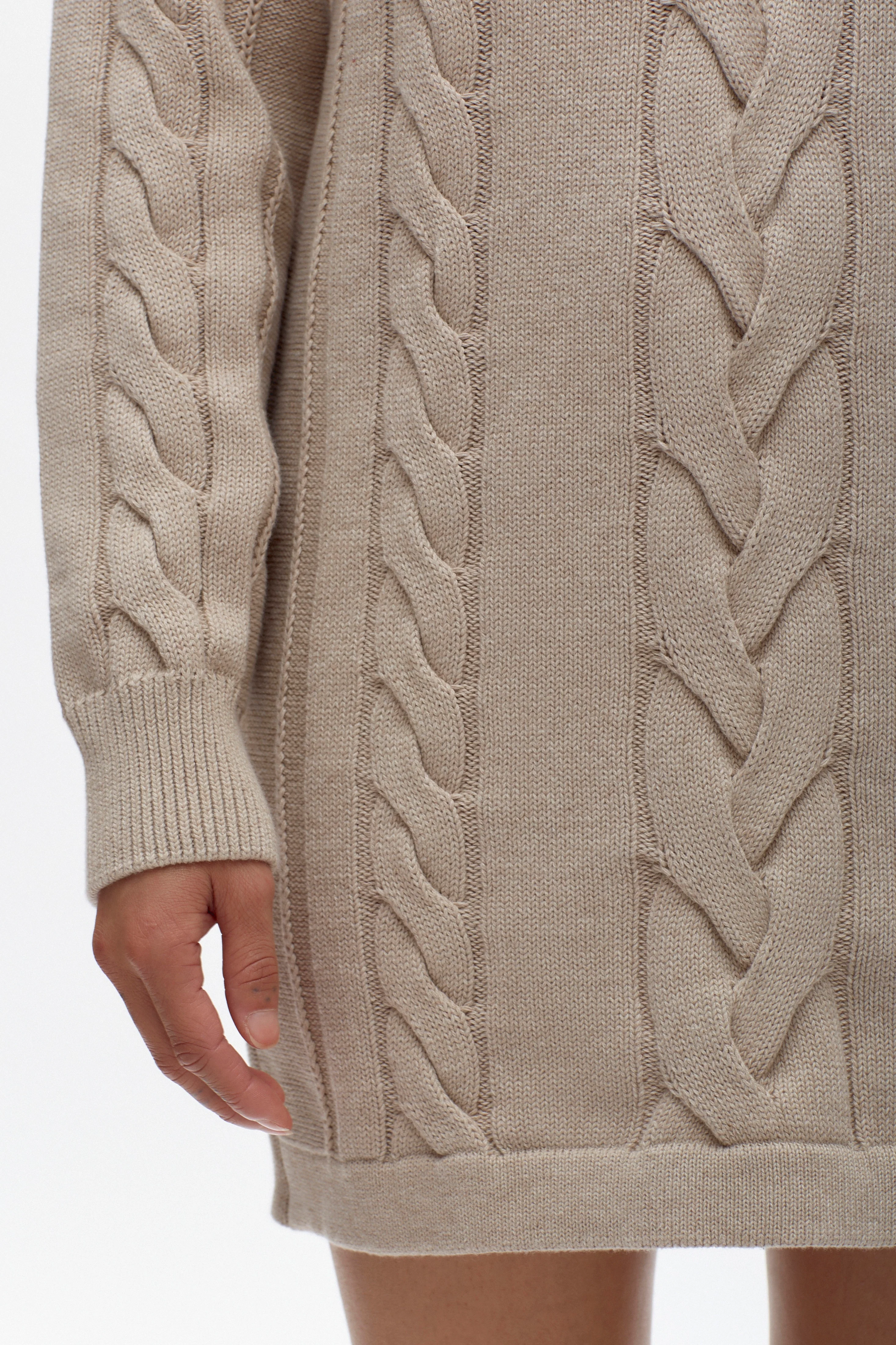 Women's Luxor Cable Dress in Light Nimbus Melange - Image 3