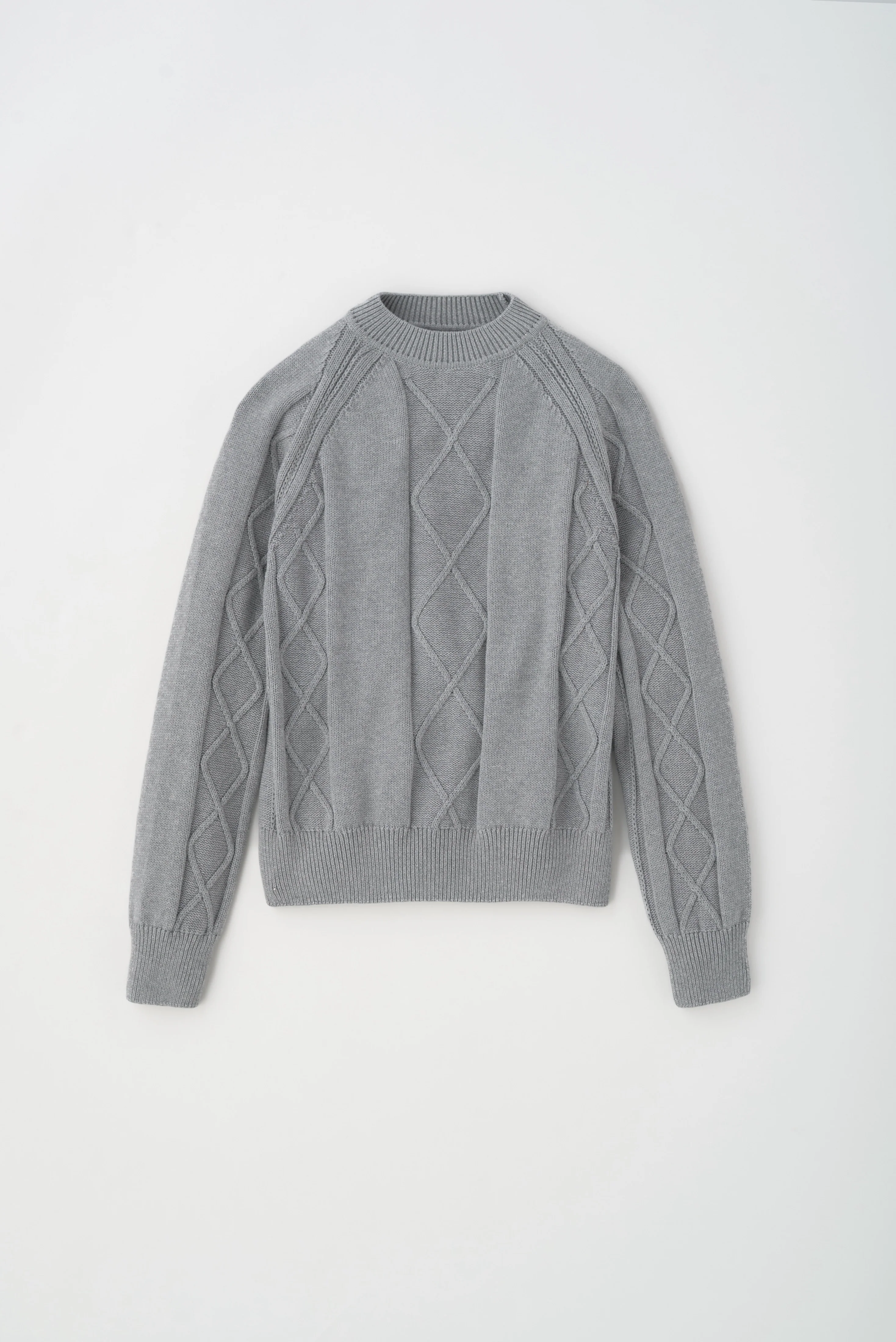 Women's Luxor Cable Sweater in Smoke Melange - Image 6