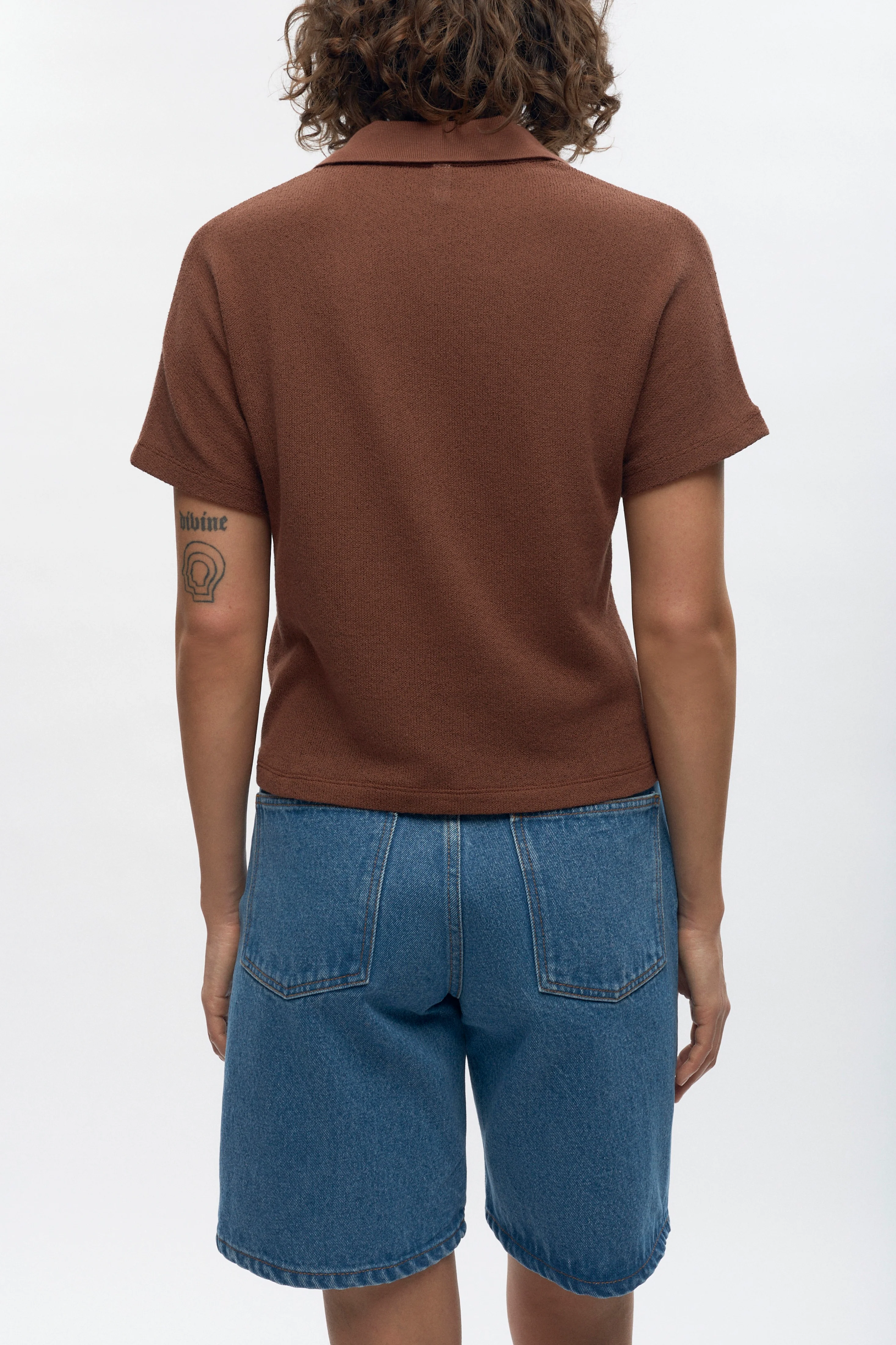 Women's Luxor Jersey Polo in Cappuccino - Image 4