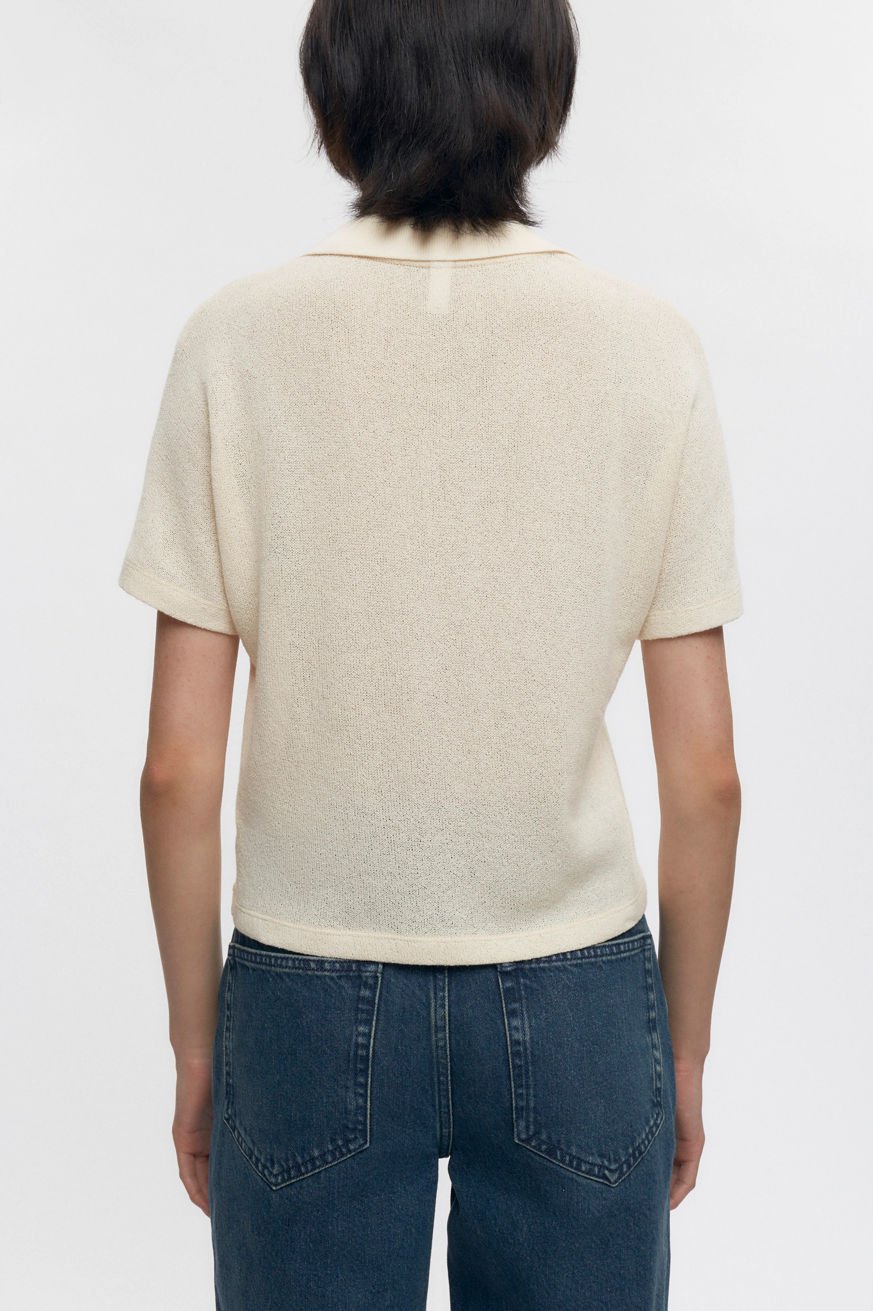 Women's Luxor Jersey Polo in Natural - Image 3