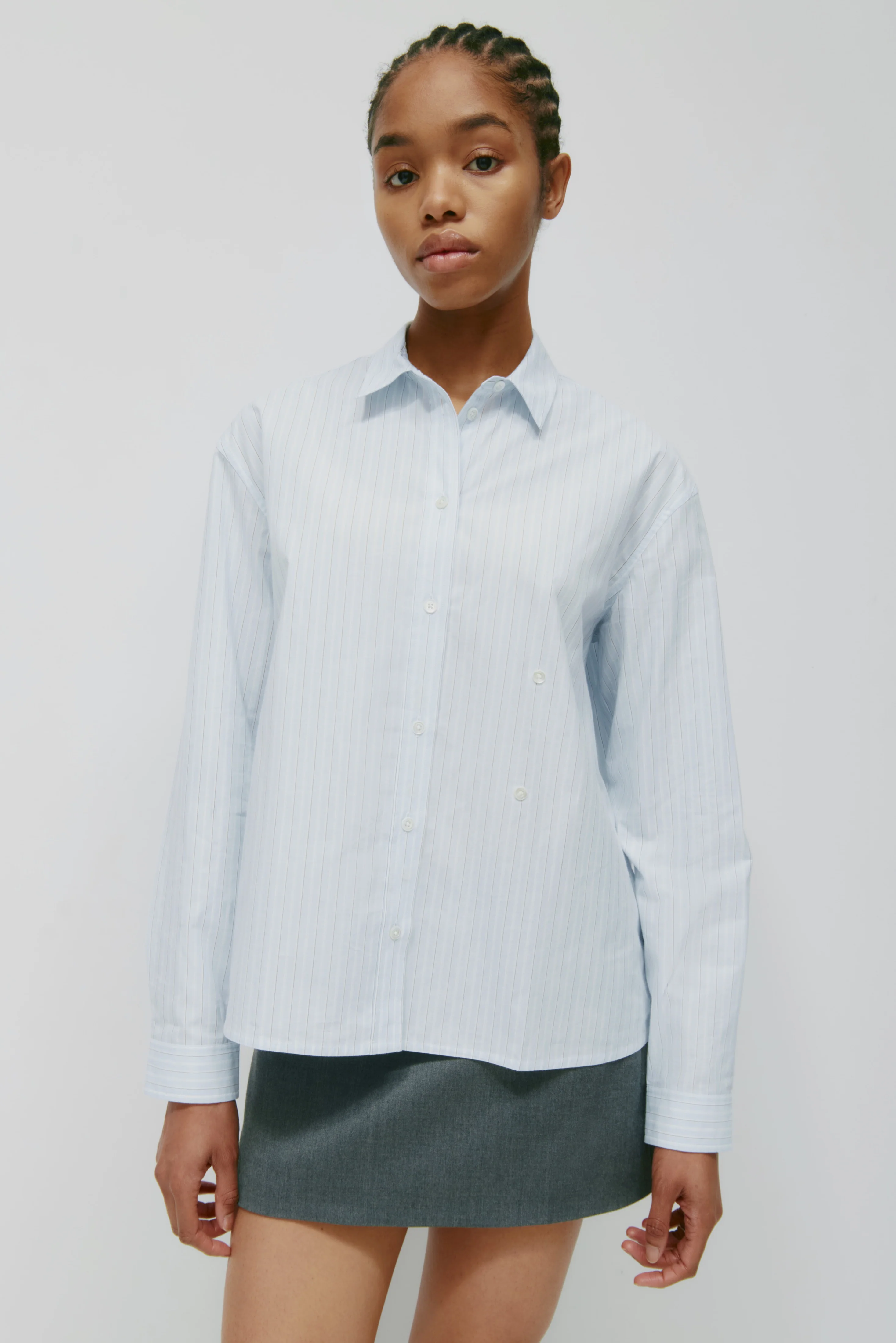 Women's Maraaya Shirt in Blue Aura Stripe - Image 4