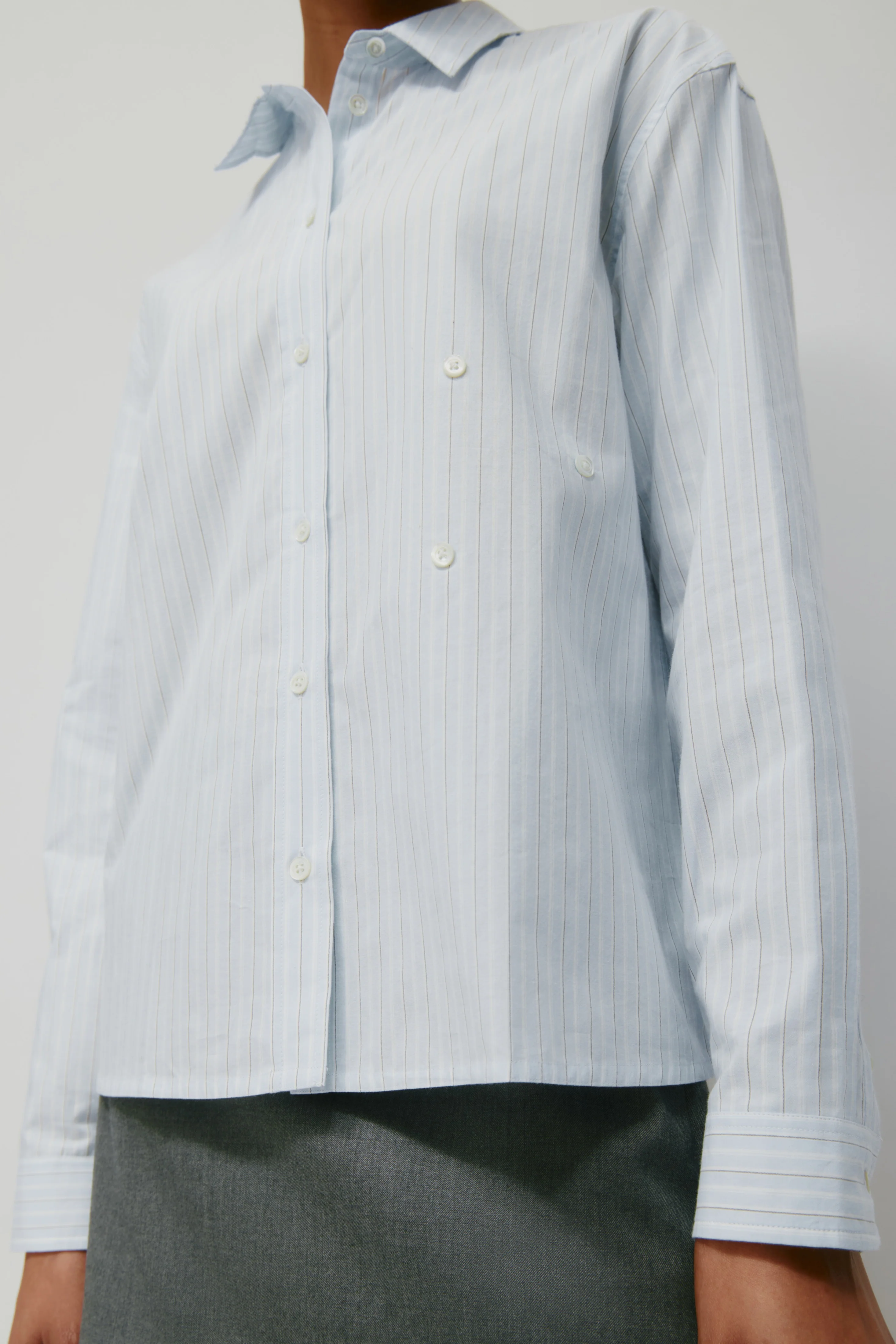 Women's Maraaya Shirt in Blue Aura Stripe - Image 5