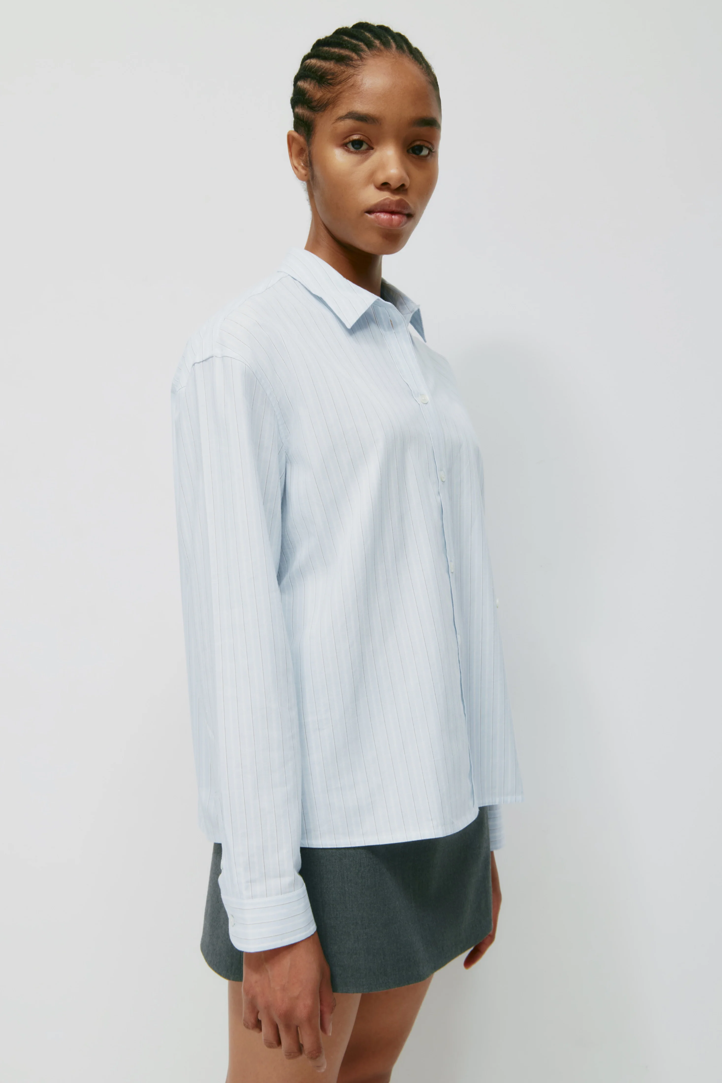 Women's Maraaya Shirt in Blue Aura Stripe - Image 6