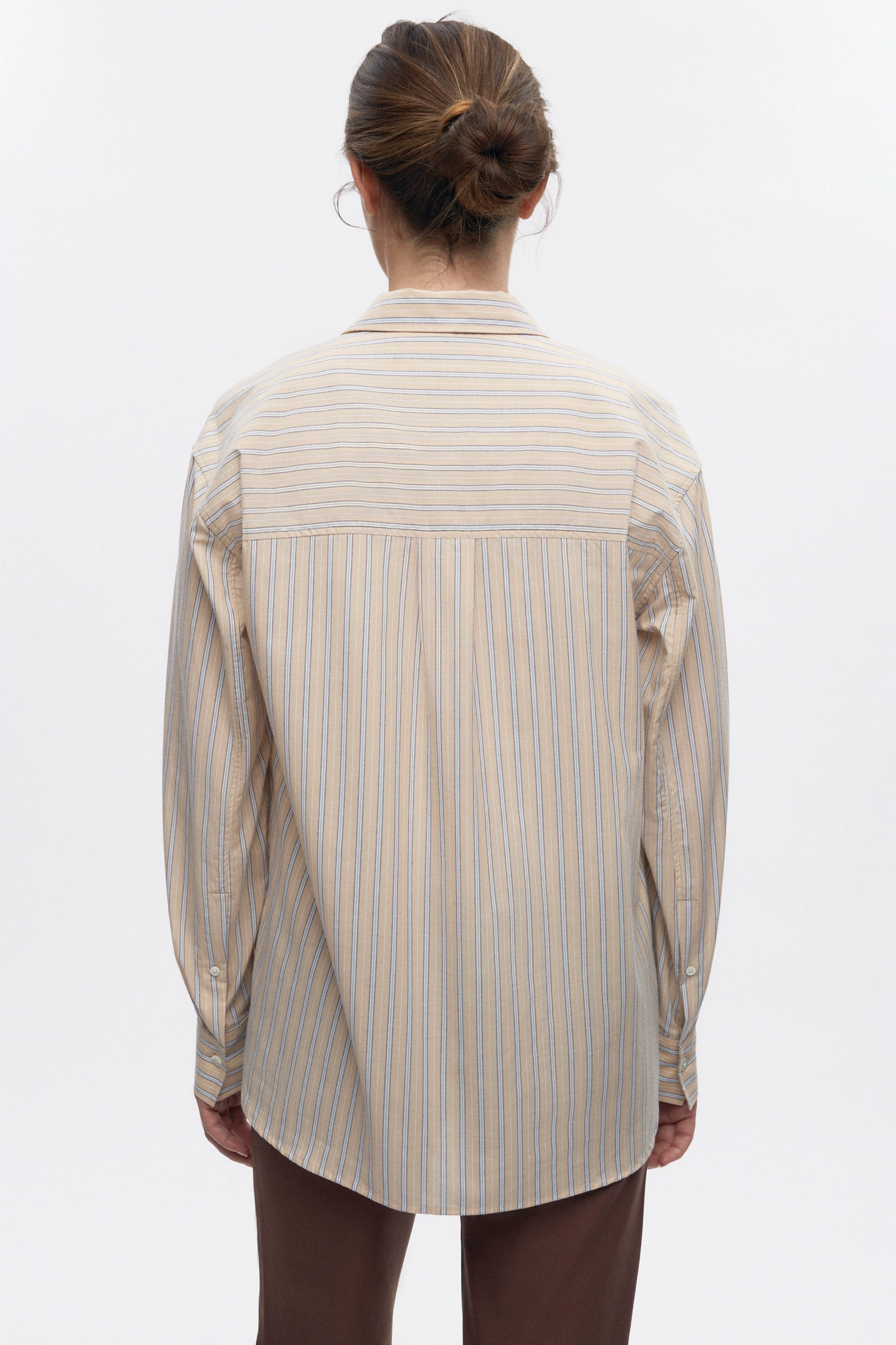 Women's Merire Stripe Shirt in Dove/Marshmallow Stripe - Image 5