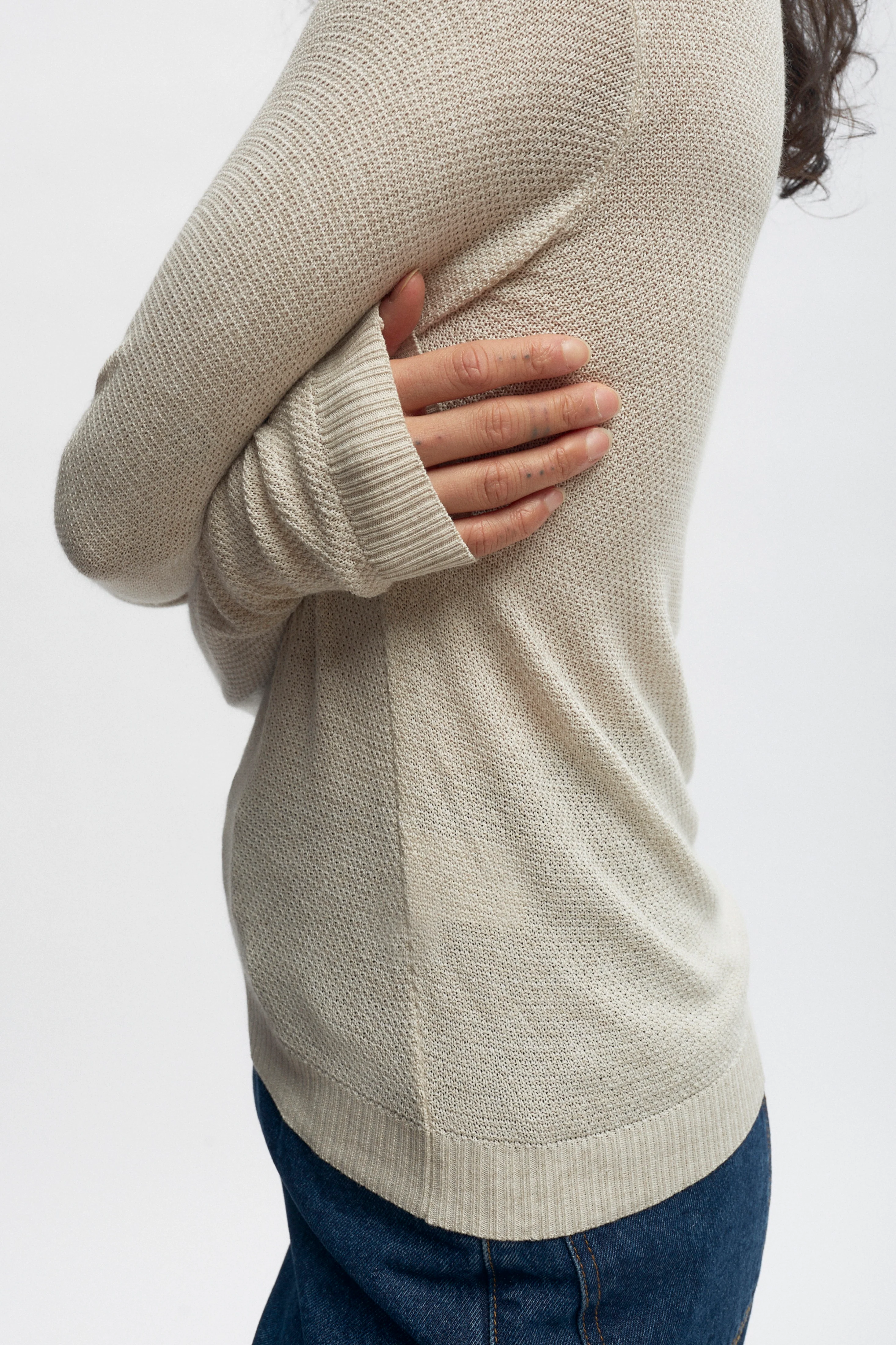 Women's Mesh Longsleeve in Natural - Image 3