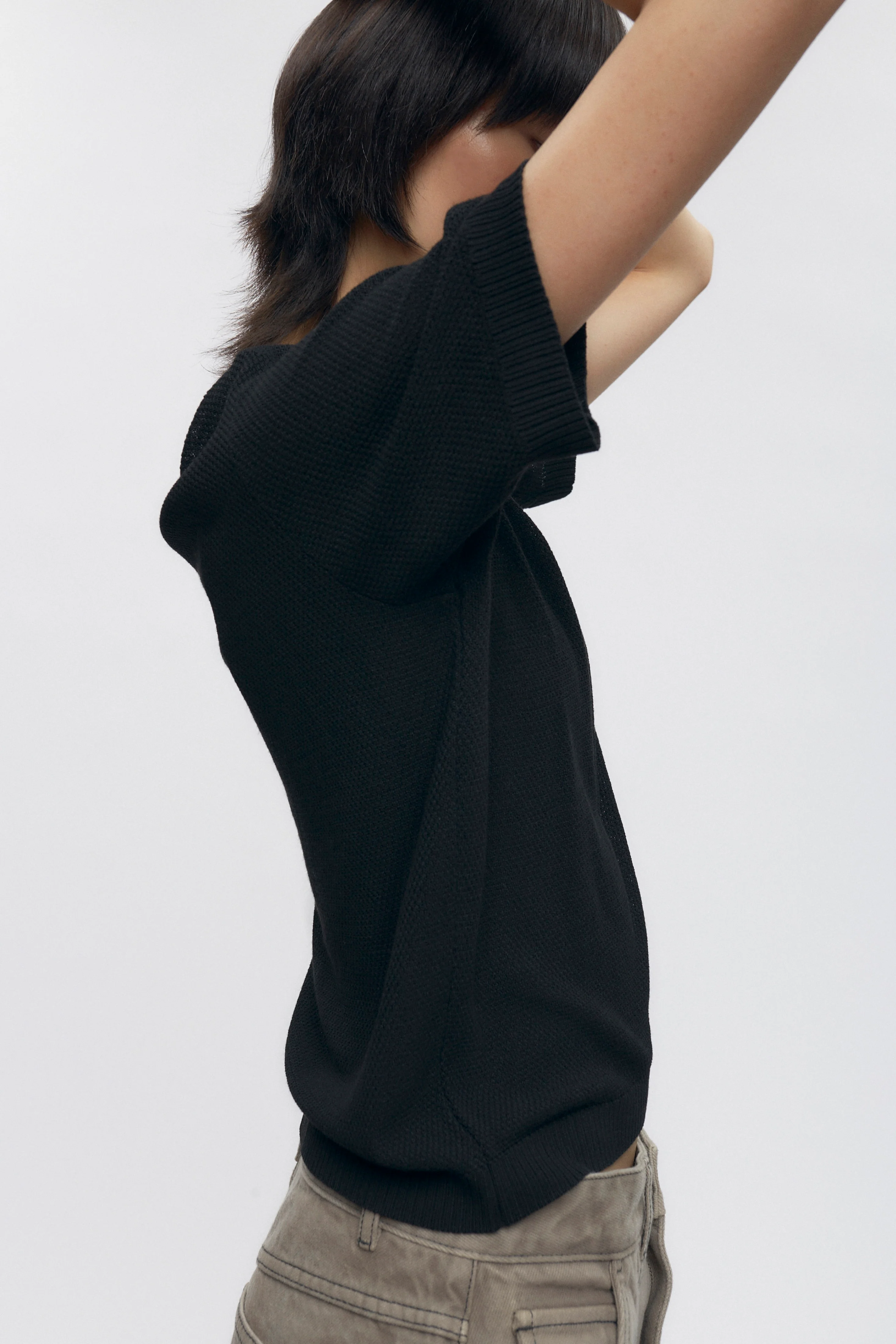 Women's Mesh Tee in Black - Image 3