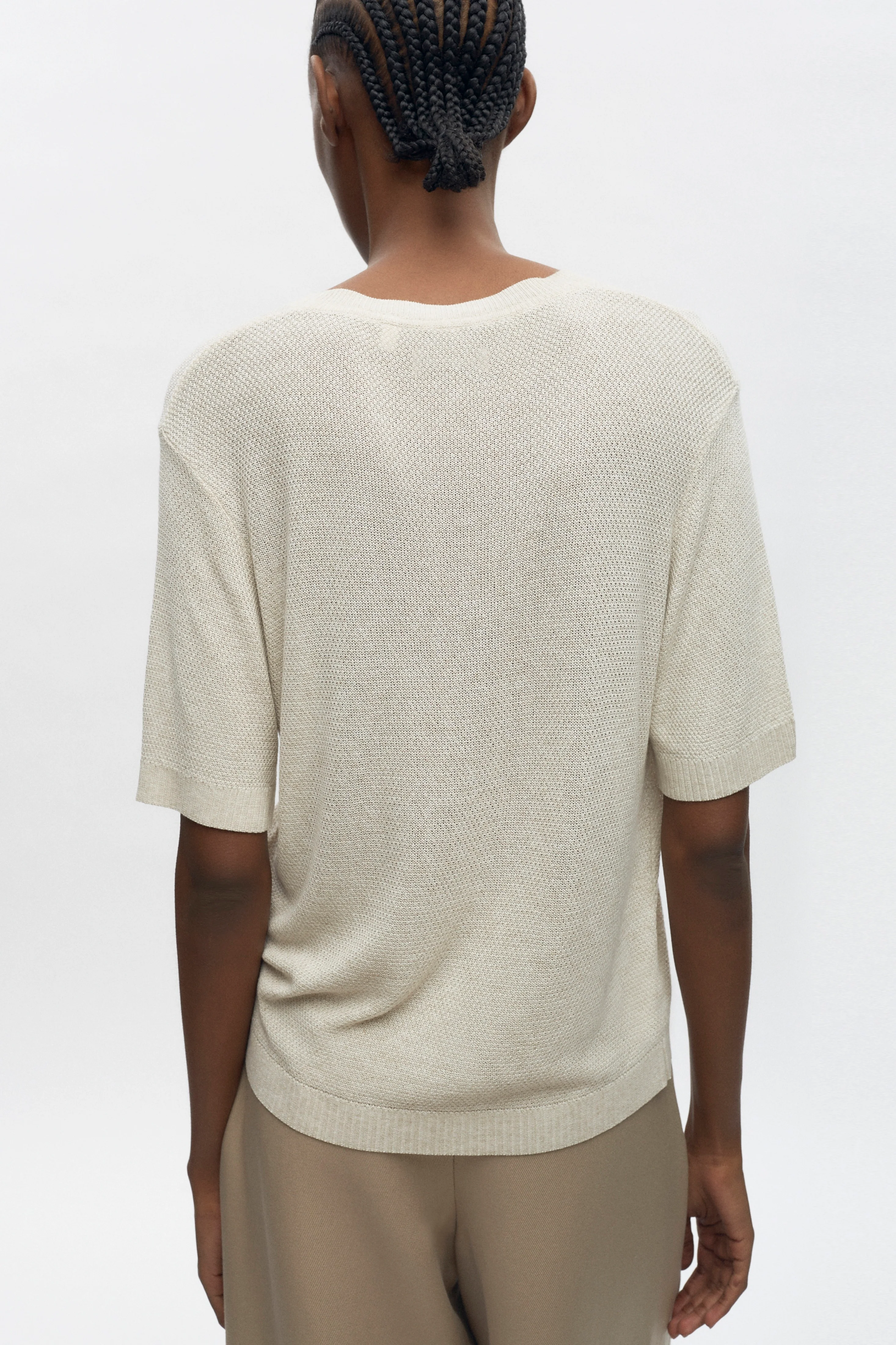 Women's Mesh Tee in Natural - Image 3