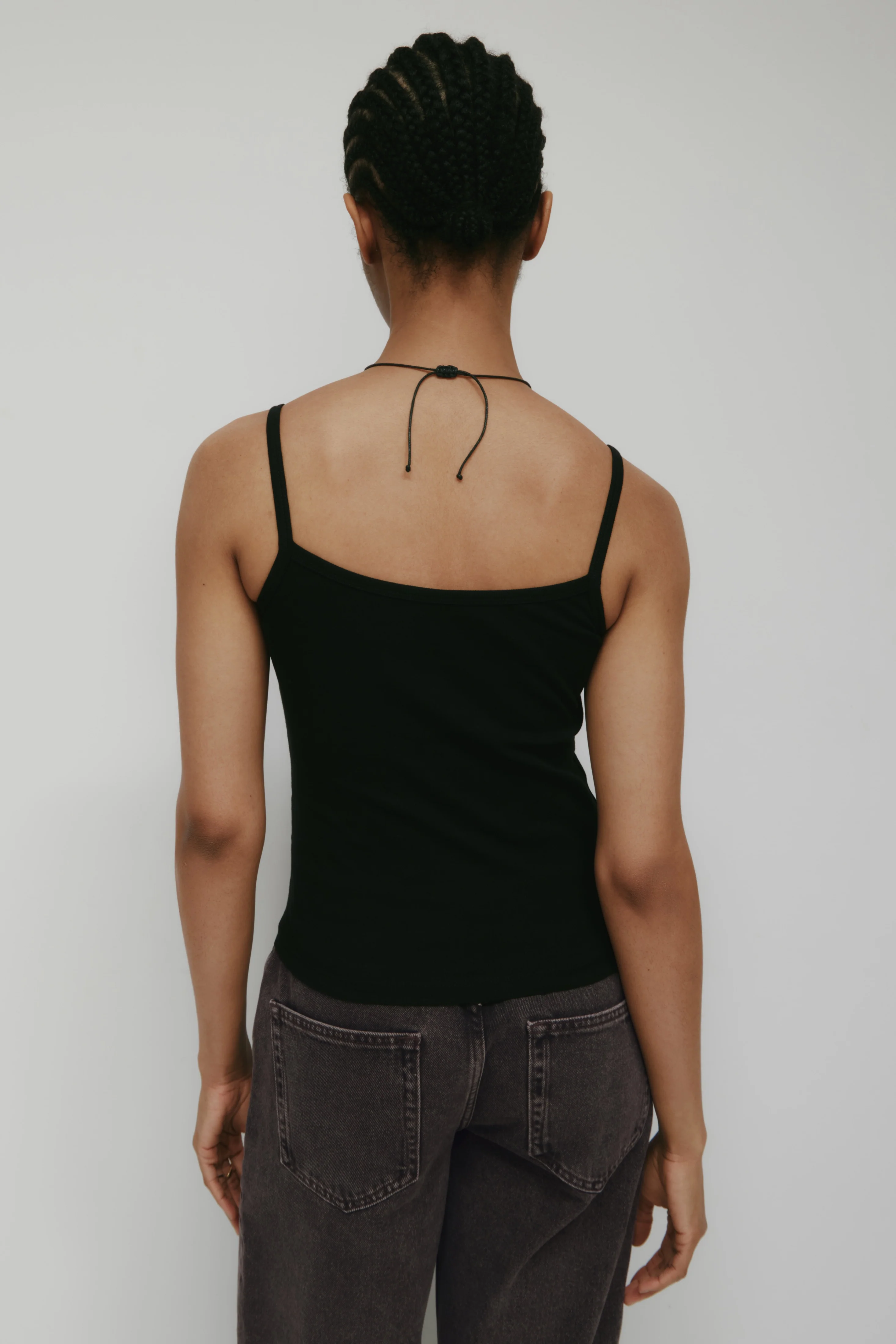 Women's Micro Rib Cami in Black - Image 4